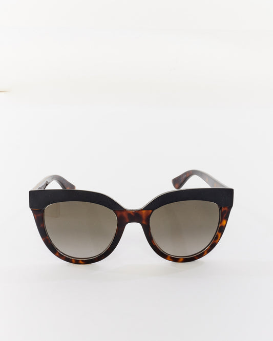 Dior Matte Black & Tortoise Soft 1 Cat Eye Sunglasses
