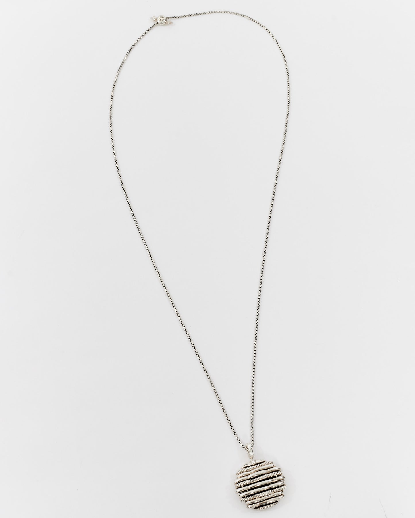 David Yurman Sterling Silver & Diamonds Tides Pendant Adjustable Necklace
