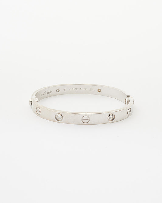 Bracelet Love en or blanc 4 diamants Cartier - 16