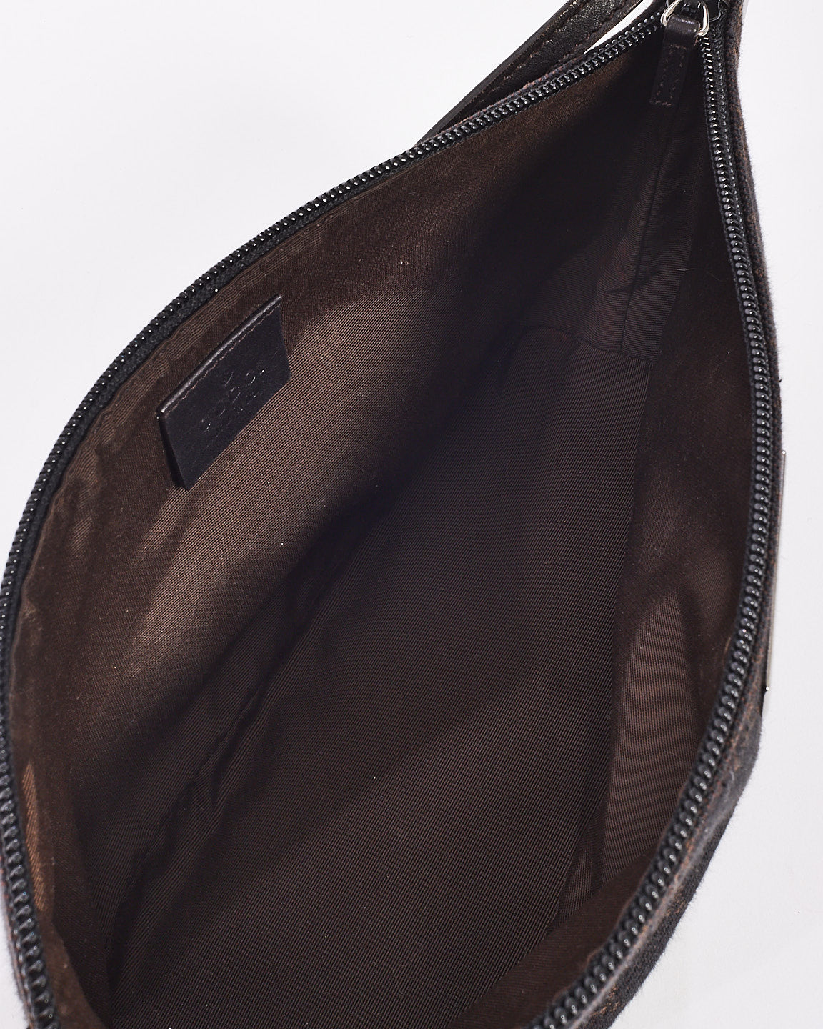 Gucci Black/Brown Monogram GG Canvas Boat Pochette Shoulder Bag