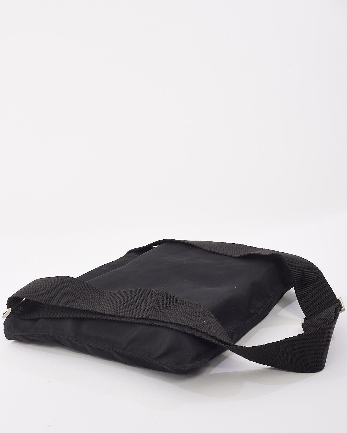Prada Black Nylon Flat Crossbody Messenger Bag