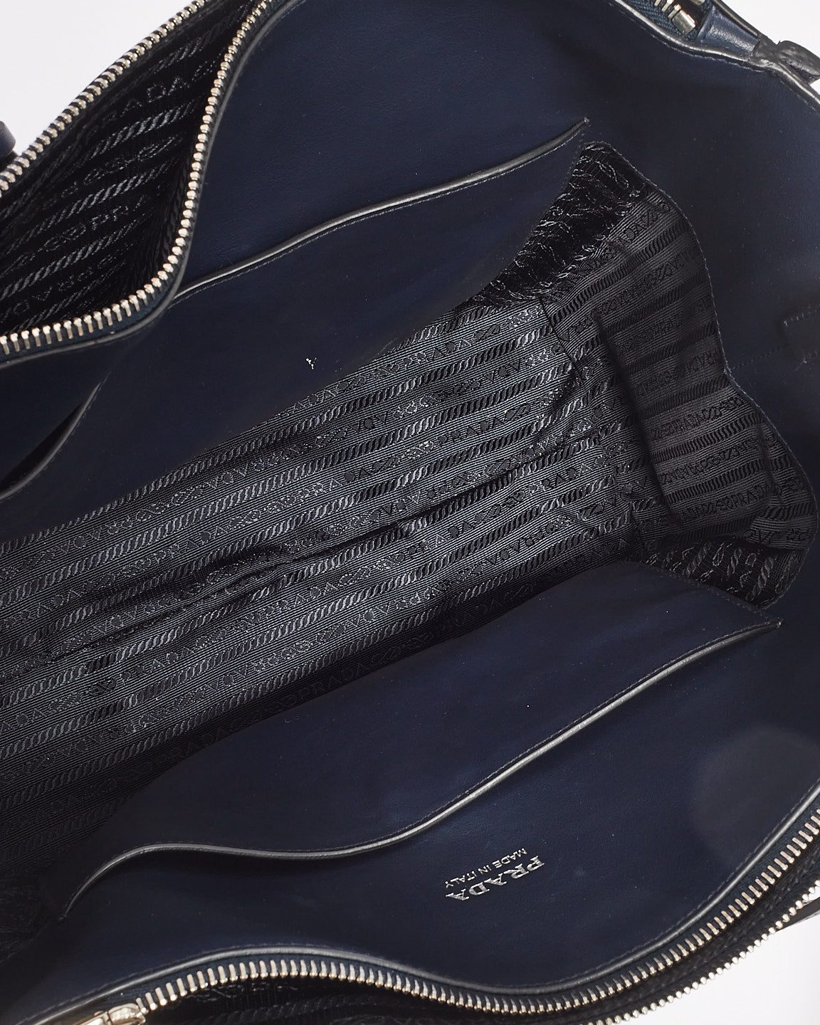 Prada Navy Blue Leather Medium Grace Concept Tote