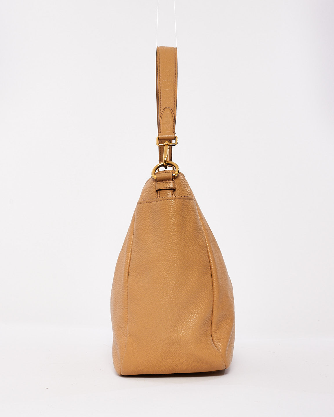 Prada Camel Daino Leather Hobo Shoulder Bag