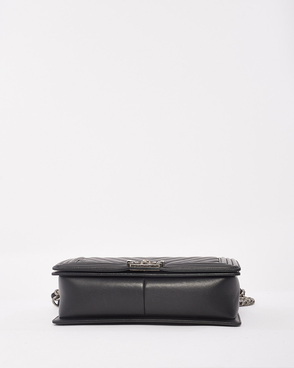 Chanel Black Chevron Leather Old Medium Boy Bag