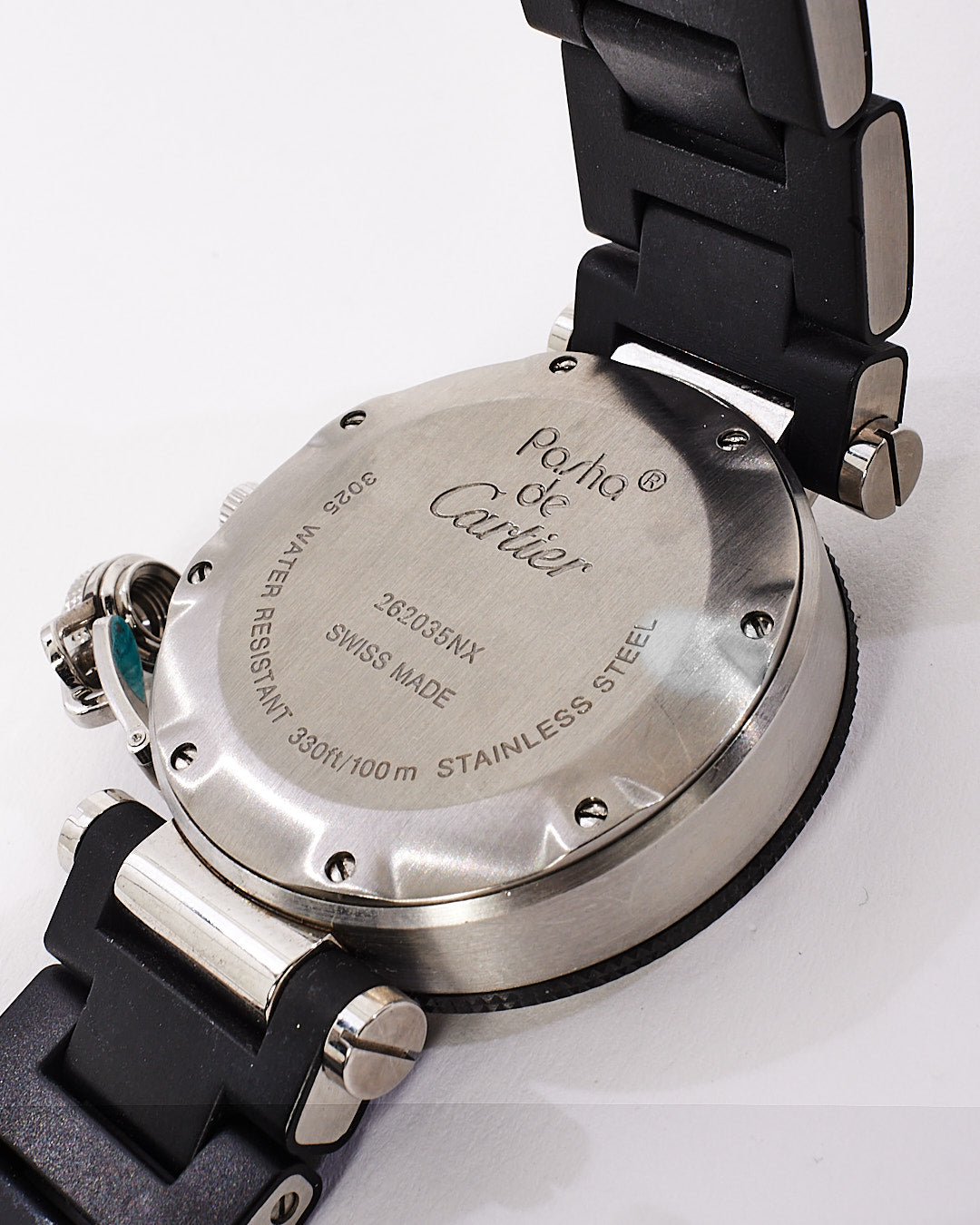Cartier Black Stainless Steel Pasha Women Seatimer Watch