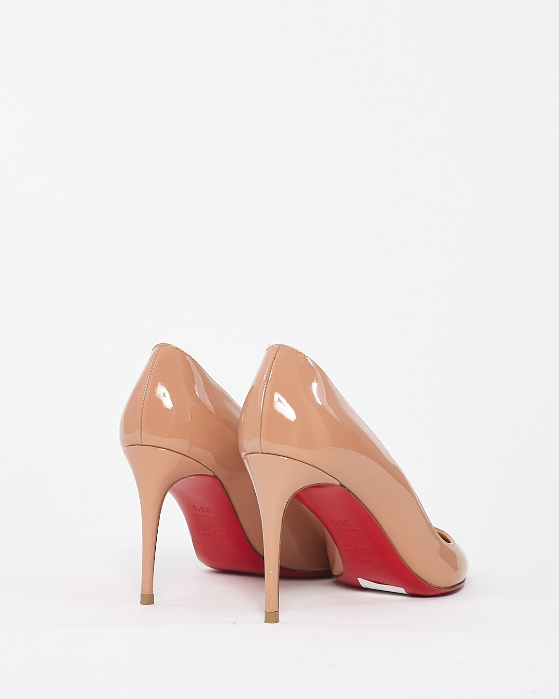 Christian Louboutin Beige Patent Leather Pigalle Pumps - 36.5