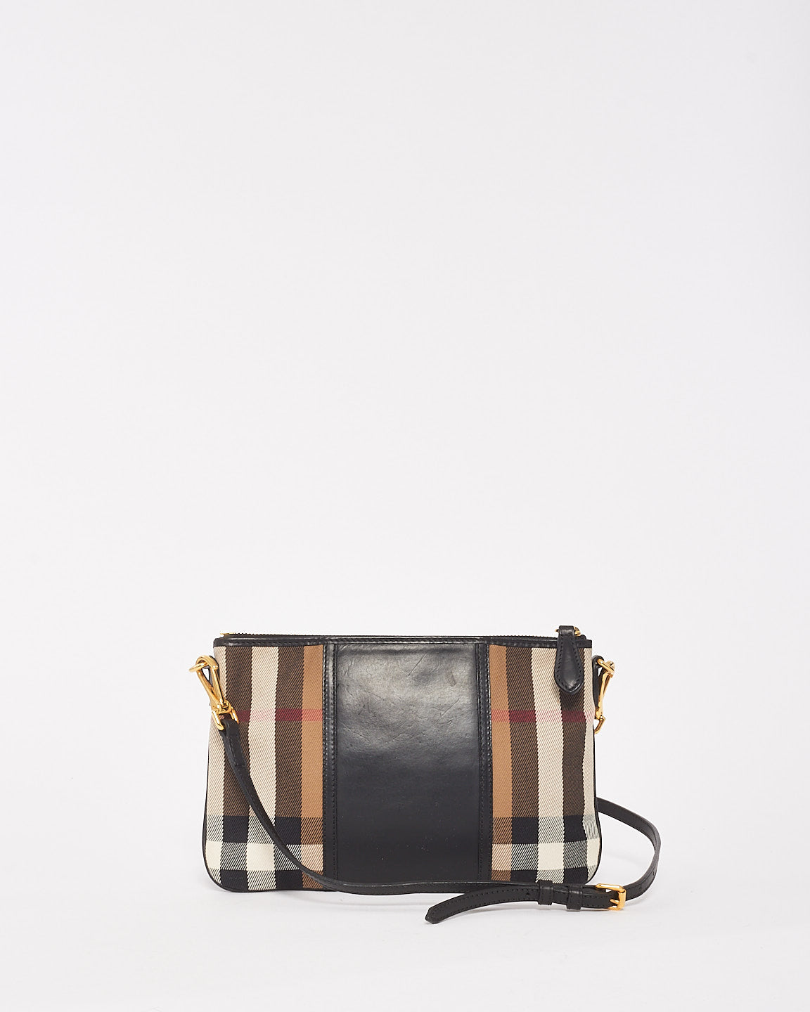 Burberry Classic Plaid Canvas Peyton Crossbody Bag