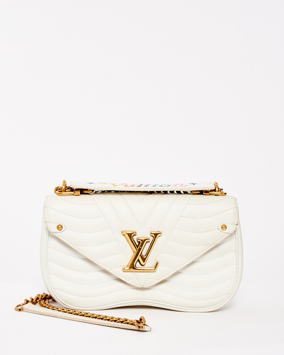 Louis Vuitton White Leather New Wave Chain PM