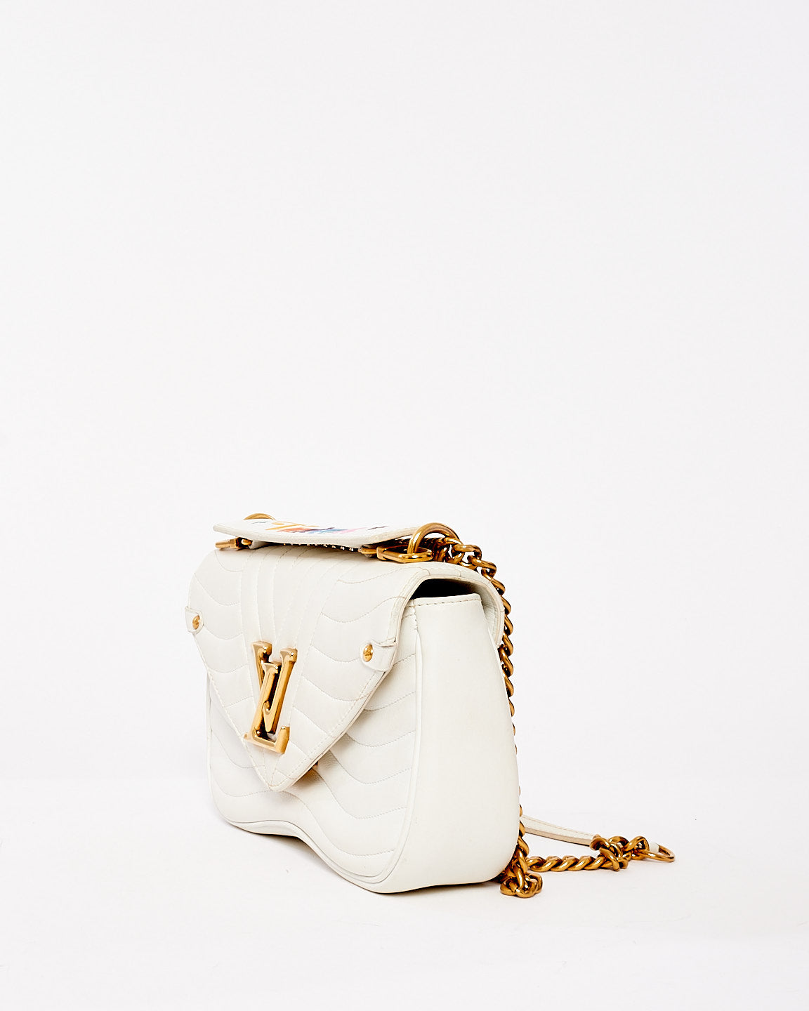 Louis Vuitton White Leather New Wave Chain PM