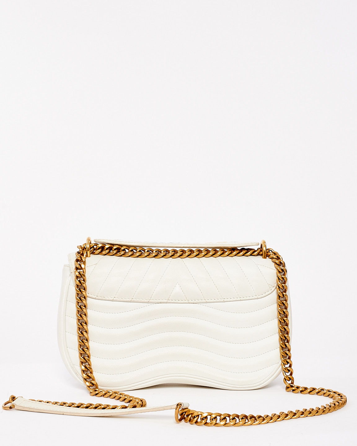Louis Vuitton White Leather New Wave Chain PM