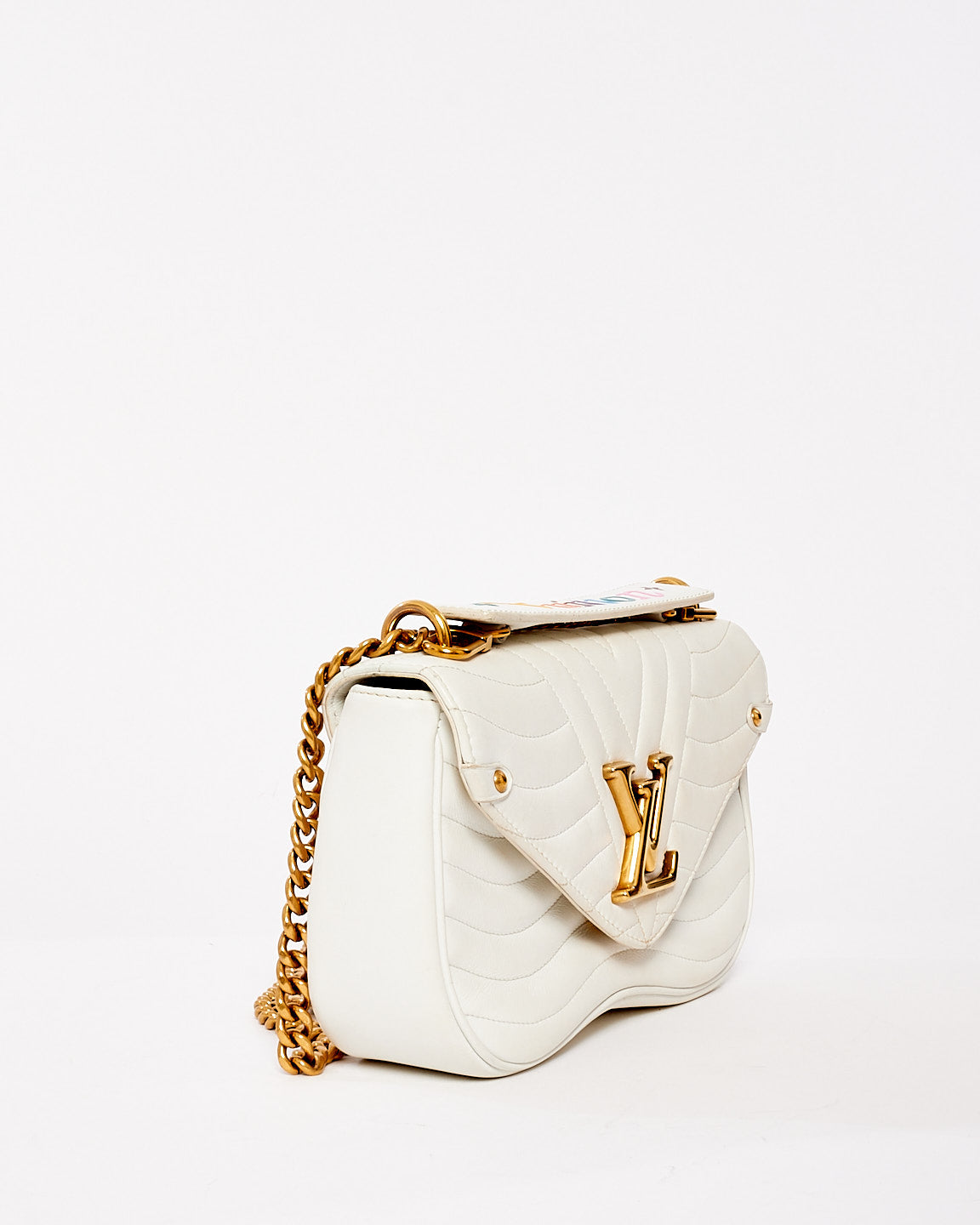Louis Vuitton White Leather New Wave Chain PM