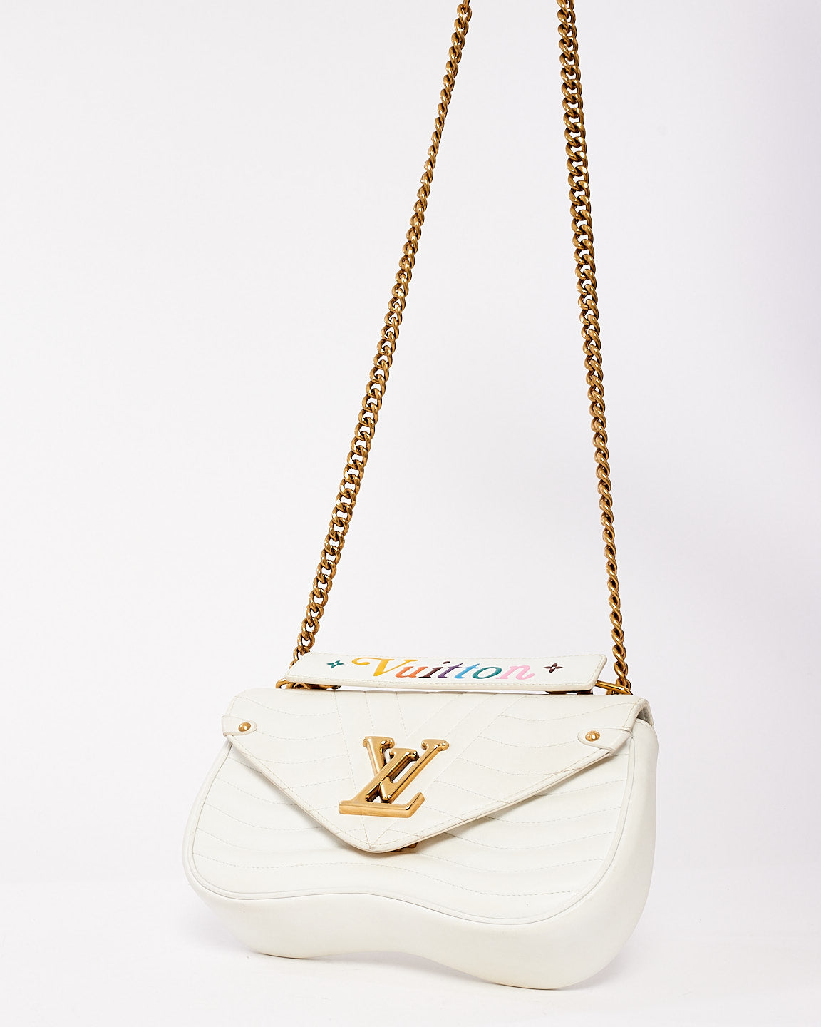 Louis Vuitton White Leather New Wave Chain PM