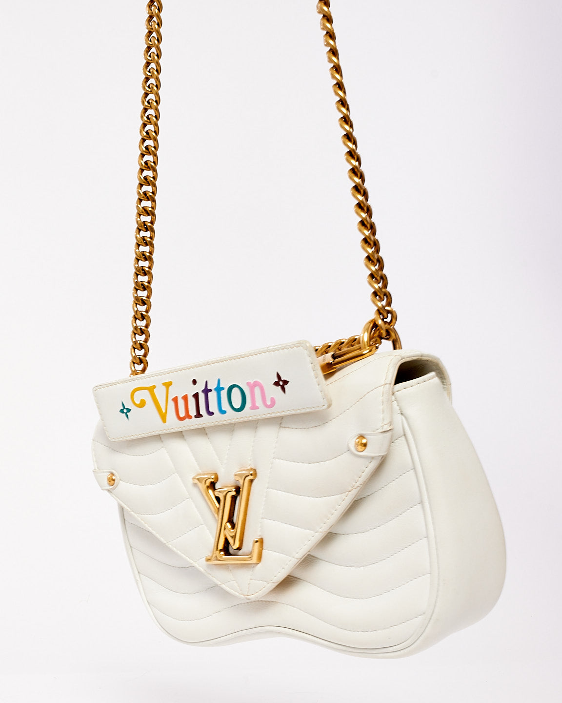 Louis Vuitton White Leather New Wave Chain PM