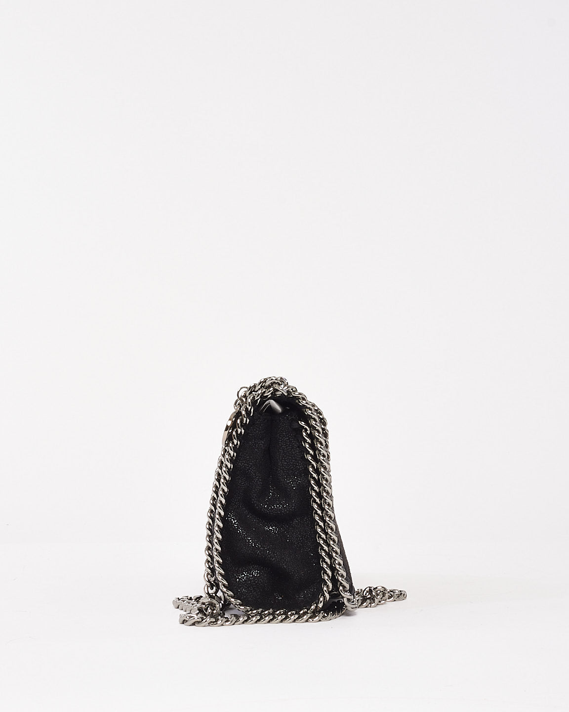 Stella McCartney Black Faux Suede Mini Falabella Shoulder Bag