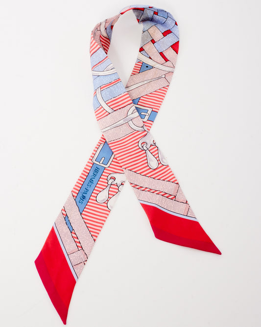 Hermès Pink & Blue Multi SilkTwilly