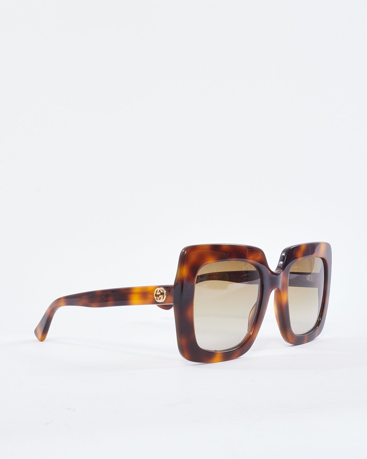 Gucci Brown Tortoise Oversized Square Frame Sunglasses GG0328S