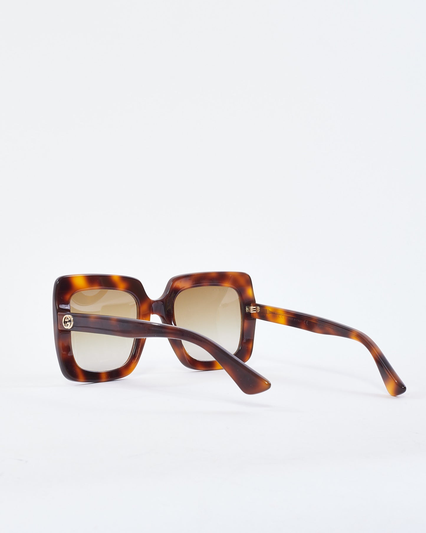 Gucci Brown Tortoise Oversized Square Frame Sunglasses GG0328S