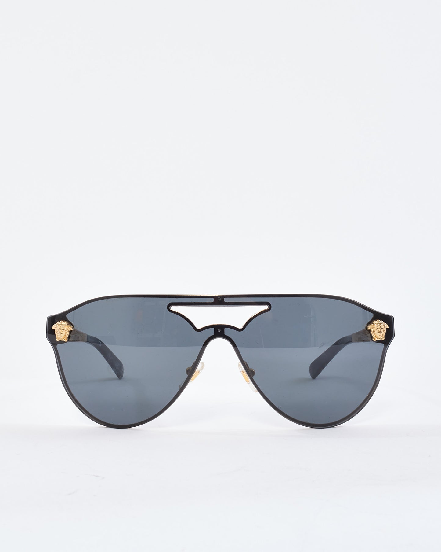 Versace Black & Gold Medusa Head Aviator MOD2161 Sunglasses