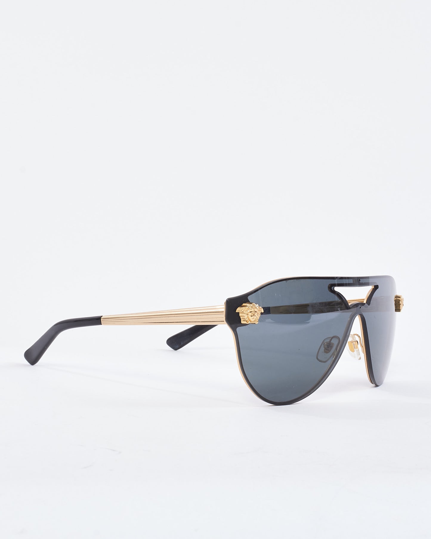 Versace Black & Gold Medusa Head Aviator MOD2161 Sunglasses