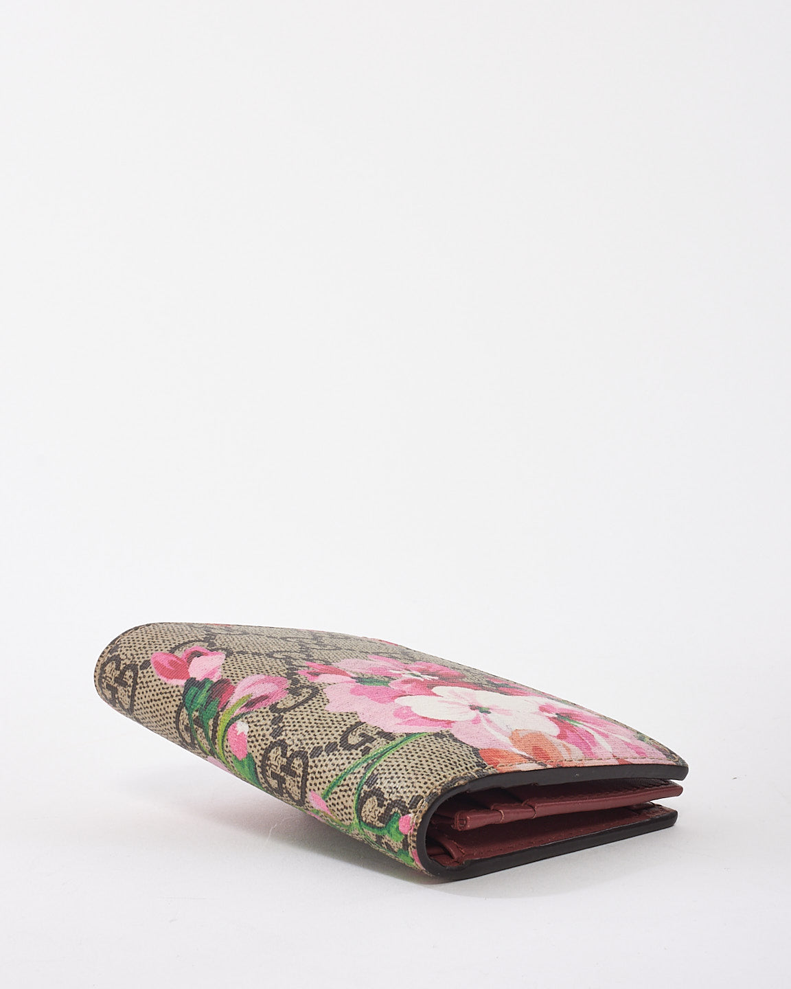 Gucci Beige GG Supreme Coated Canvas Blooms Bifold Wallet