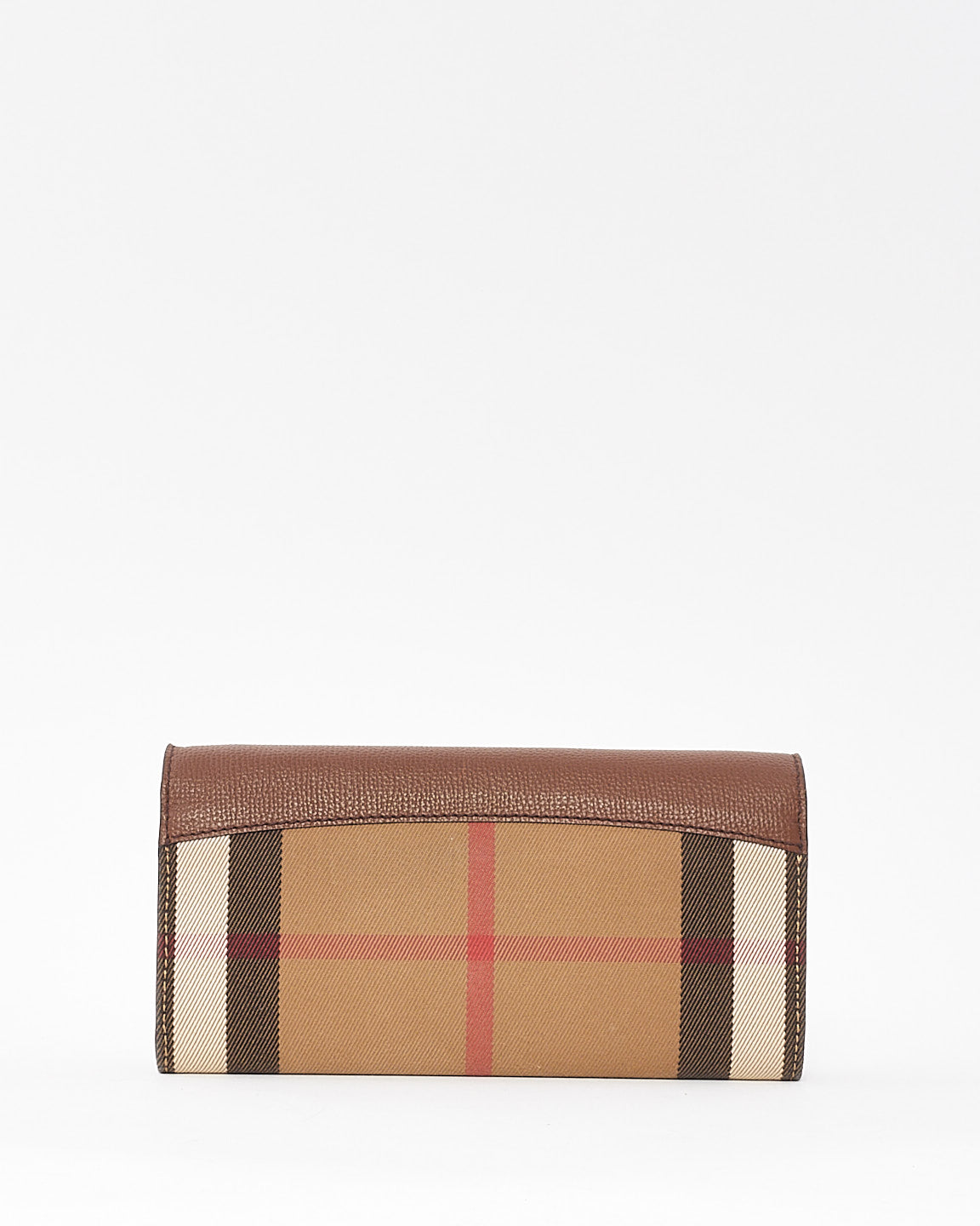 Burberry Check Canvas & Brown Leather Henley Wallet On Chain