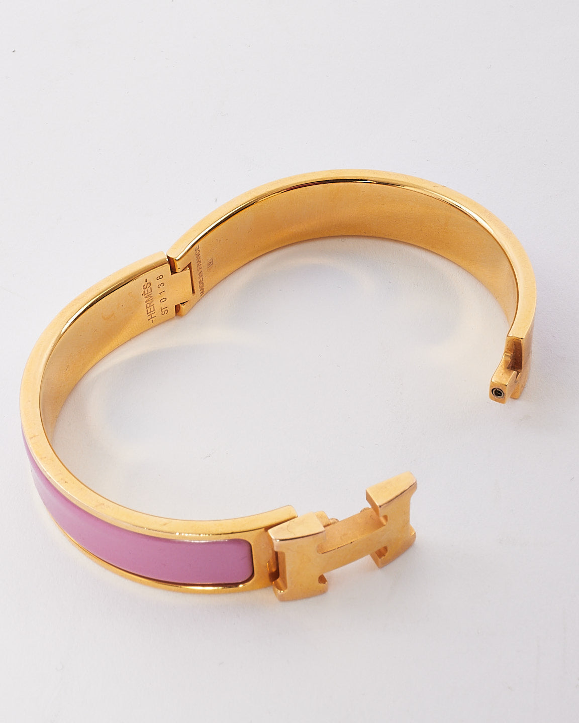 Hermès Pink & Gold Clic Clac Bracelet - PM