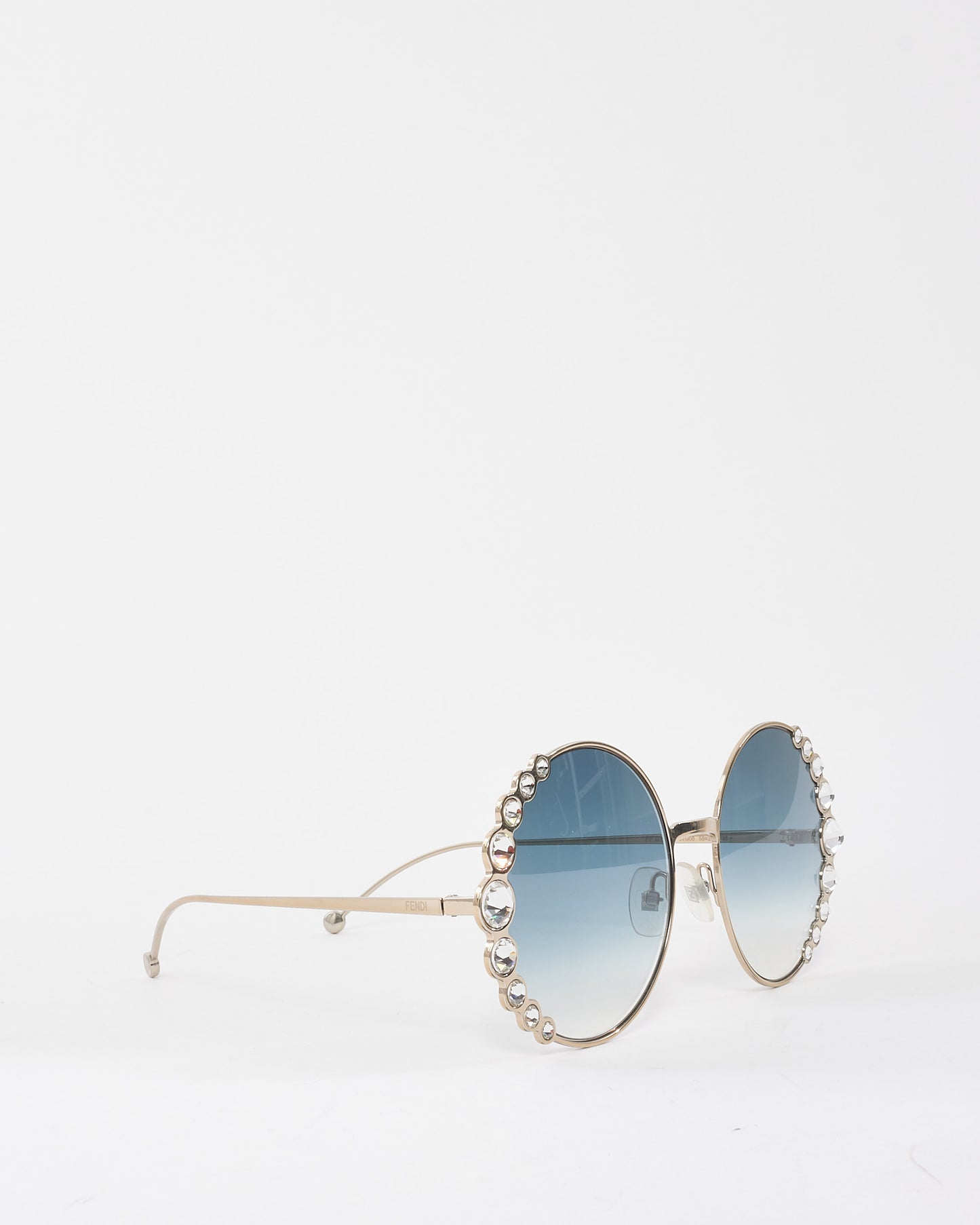 Fendi Blue/Silver Gradient Lens FF 0324/S Round Frame Sunglasses