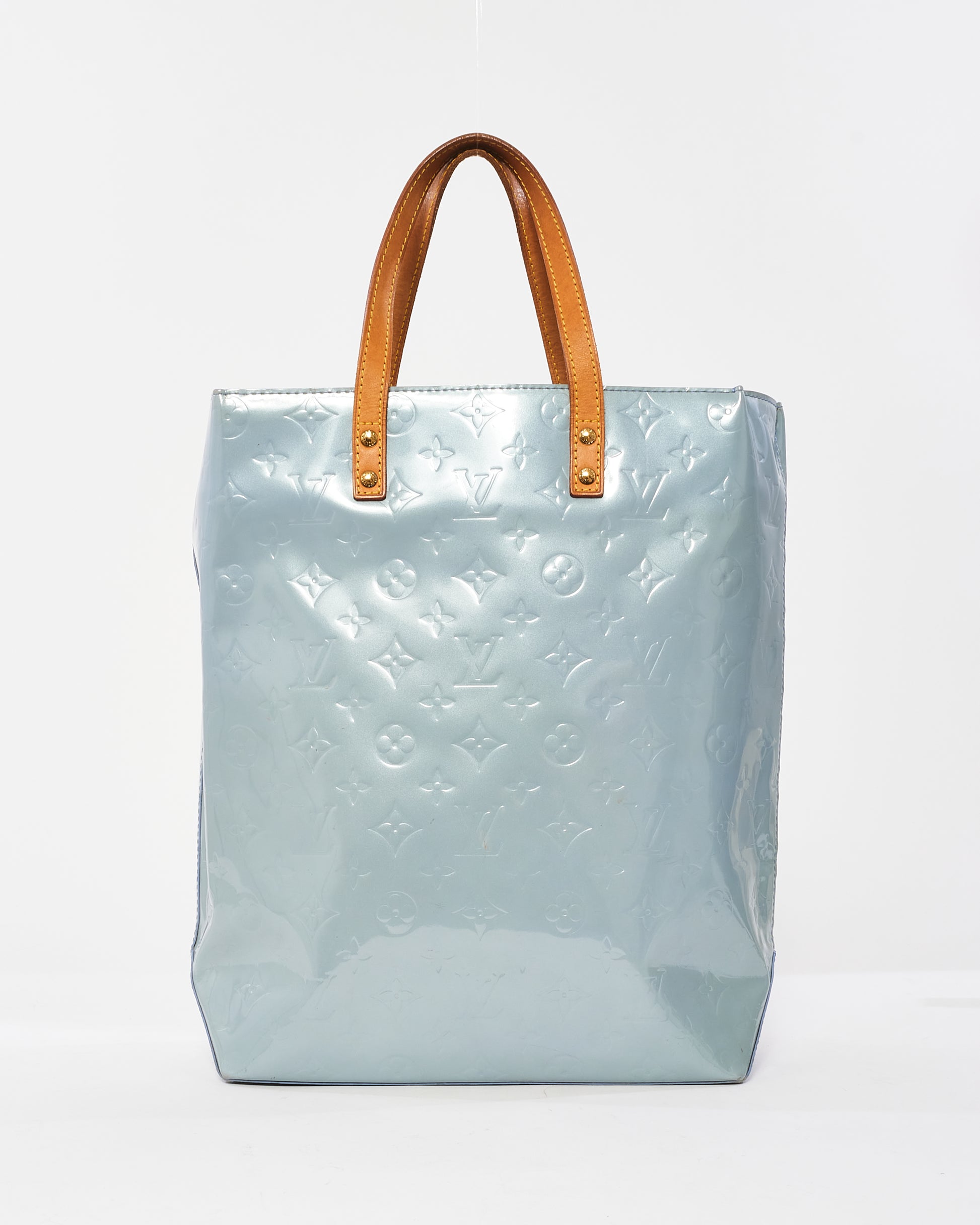 Buy Louis Vuitton Light Blue Monogram Vernis Reade MM Bag