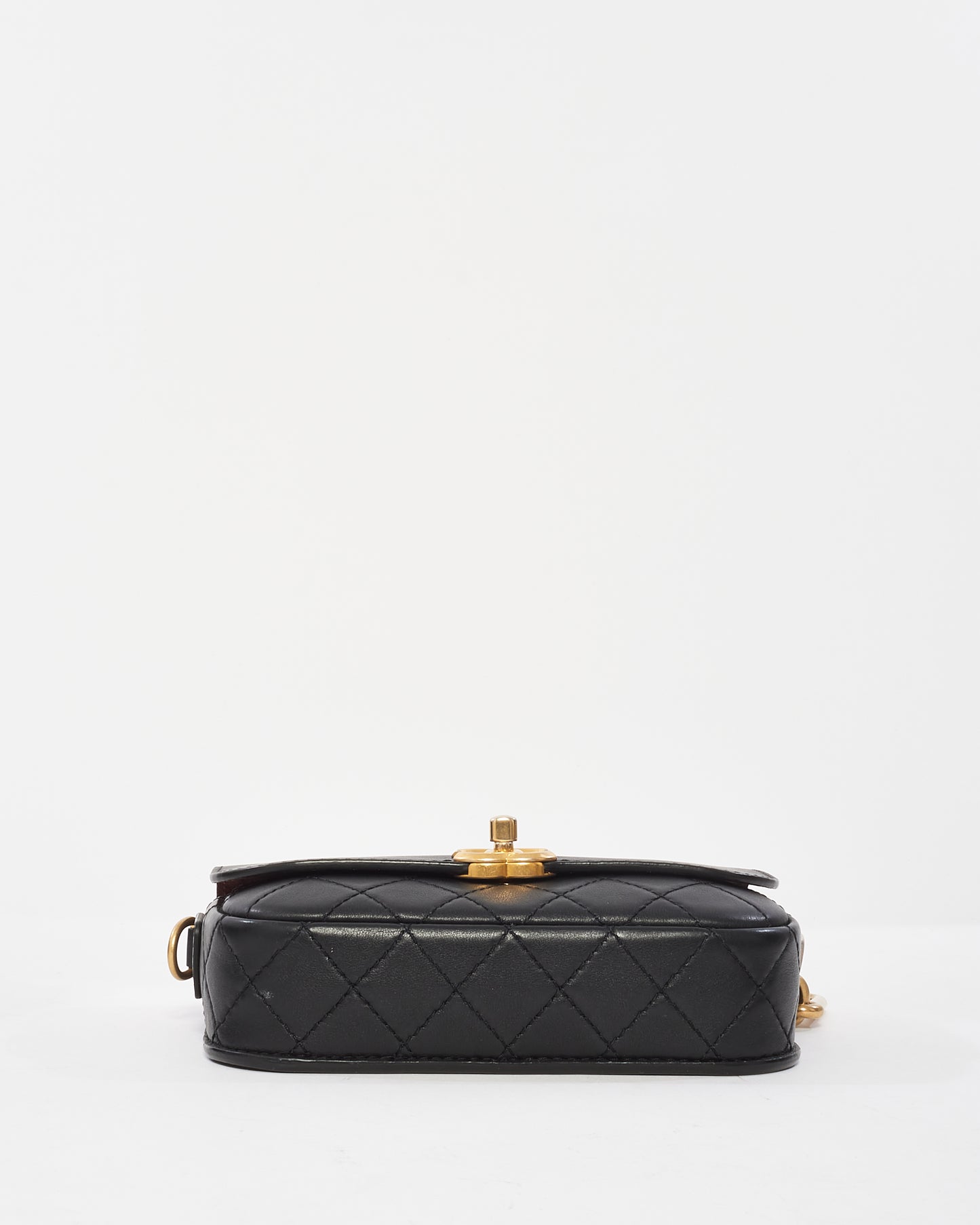 Chanel Black Calfskin Leather Multi Pouching Flap Bag With Coin Purse