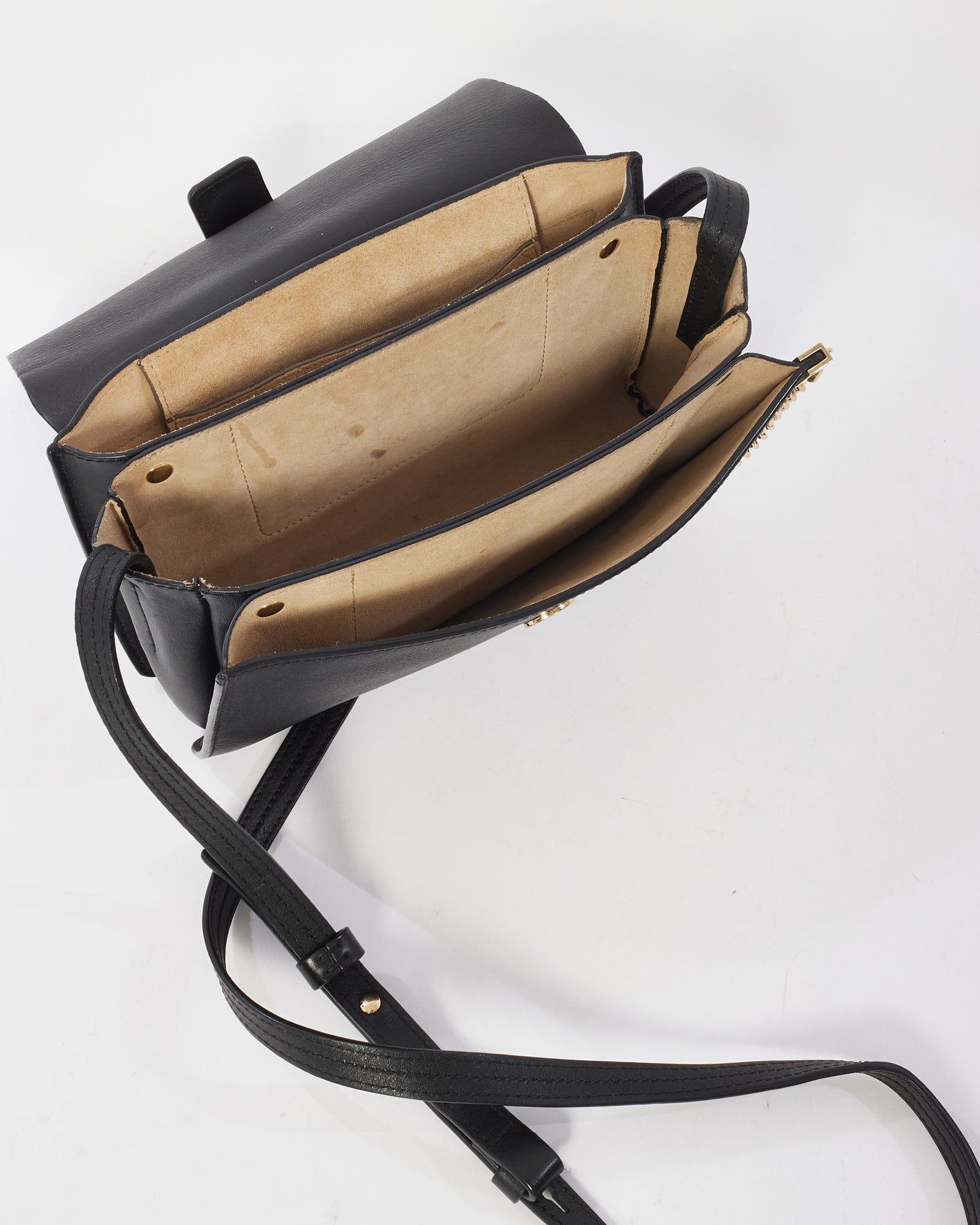 Chloé Black Suede & Leather Faye Crossbody Bag