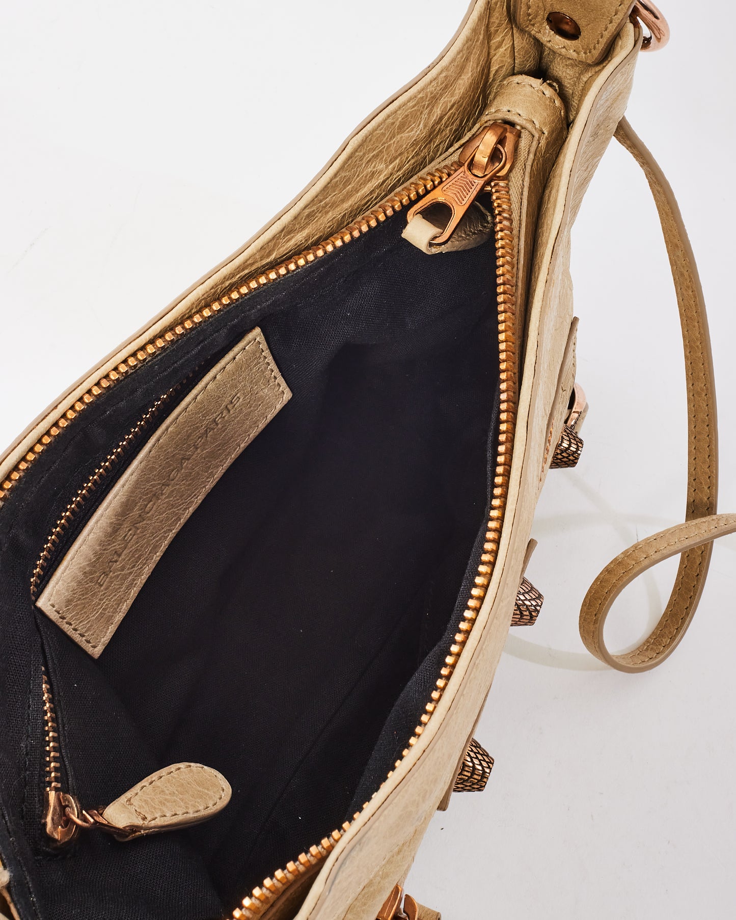 Balenciaga Beige Leather Giant 12 Rose Gold Hardware Hip Crossbody Bag