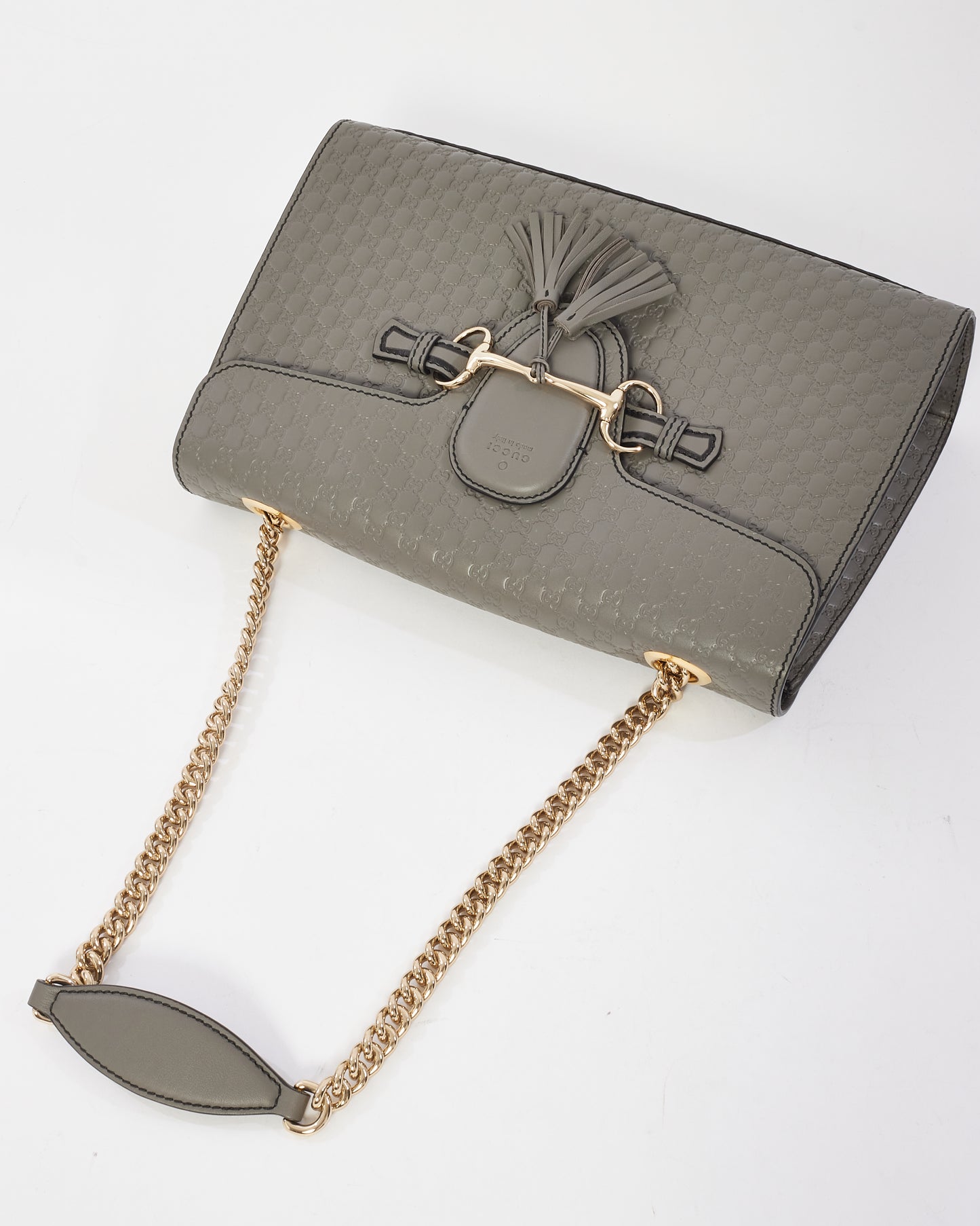 Gucci Grey Leather Guccissima Emily Shoulder Bag