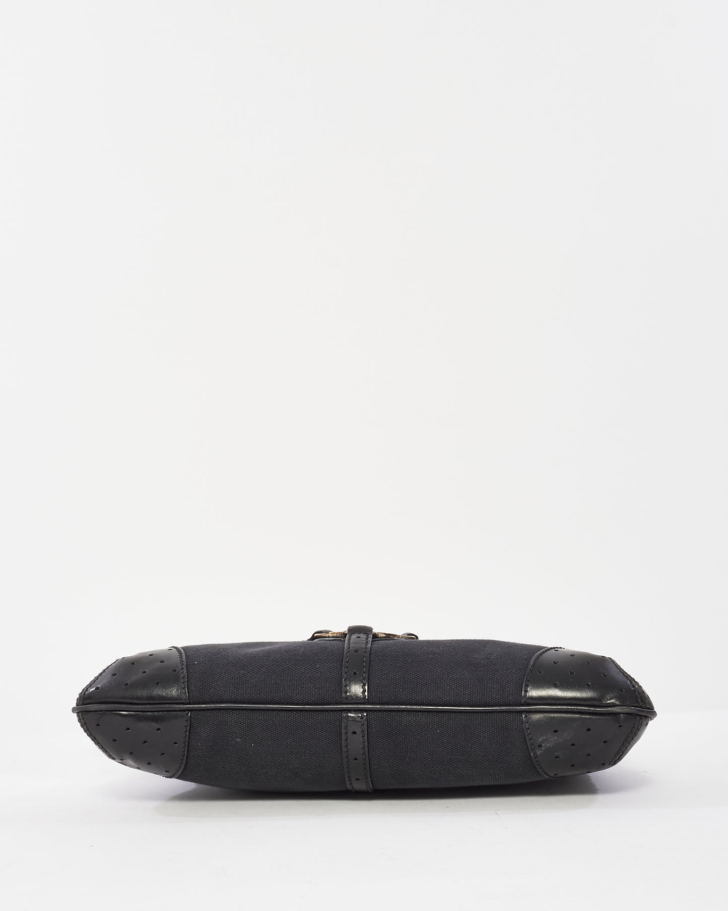 Gucci Black Canvas Interlock G Logo Reins Hobo Shoulder Bag