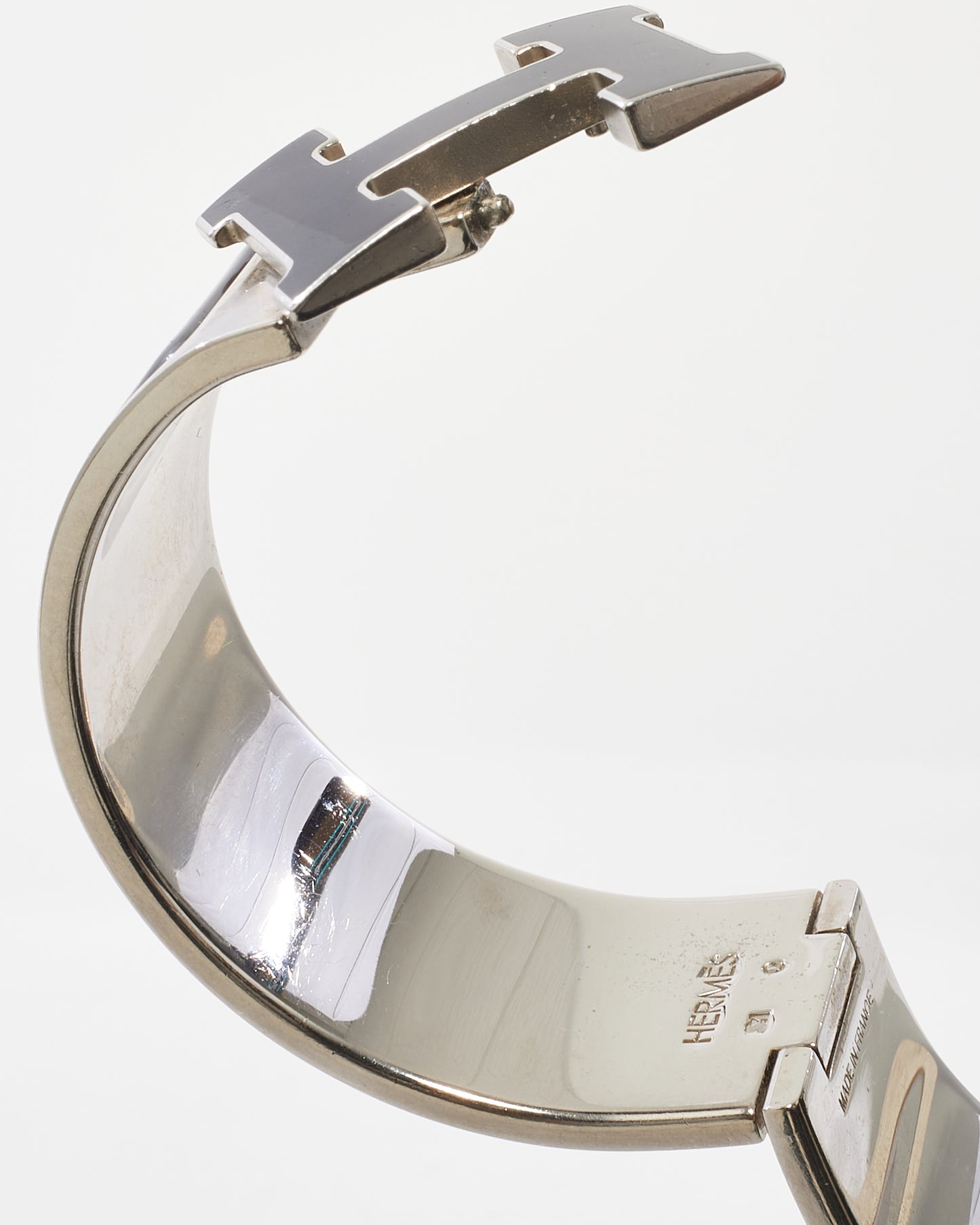 Hermès Black & Silver Wide Clic Clac Bracelet - GM
