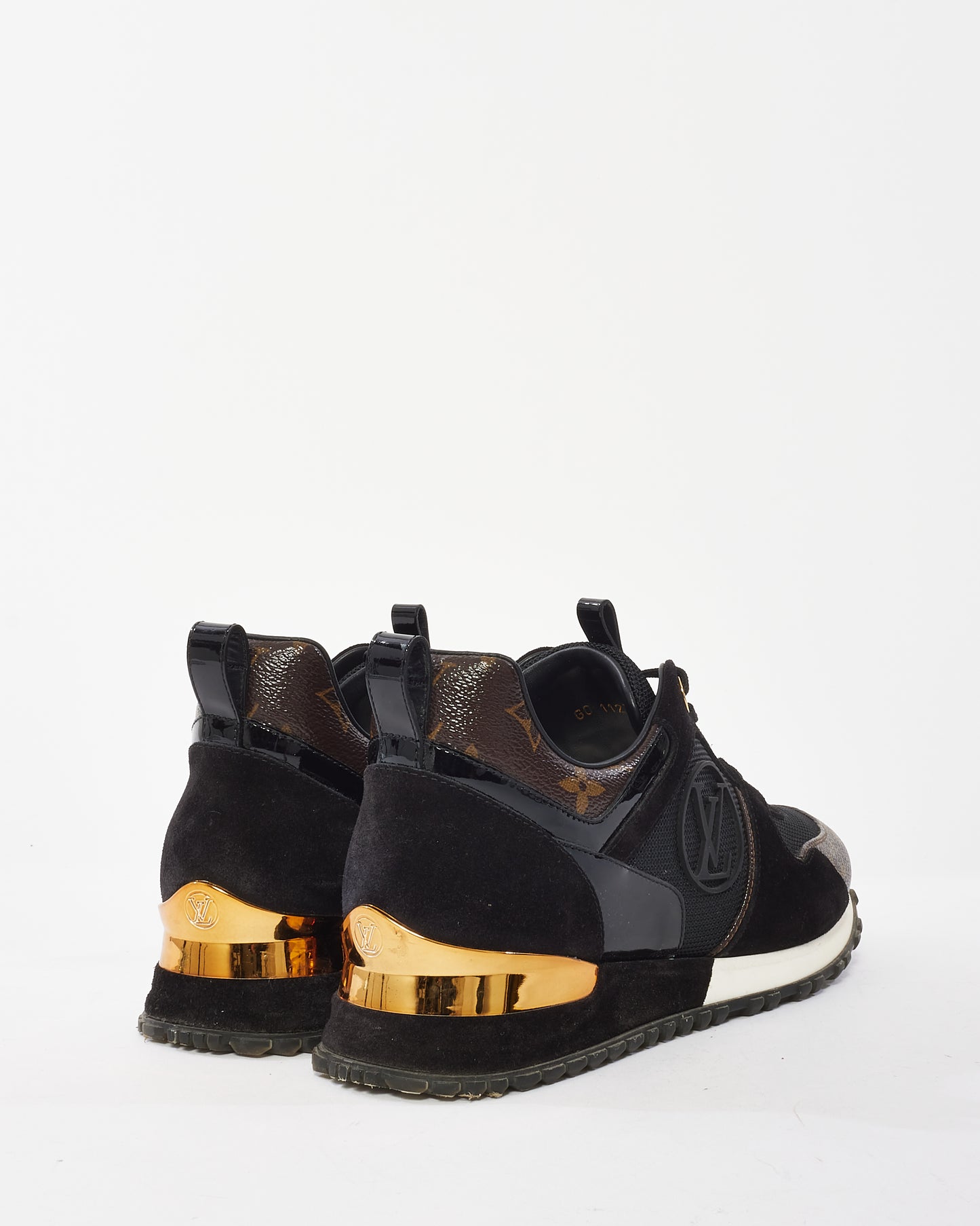 Louis Vuitton Black Suede & Monogram Run Away Sneaker - 37