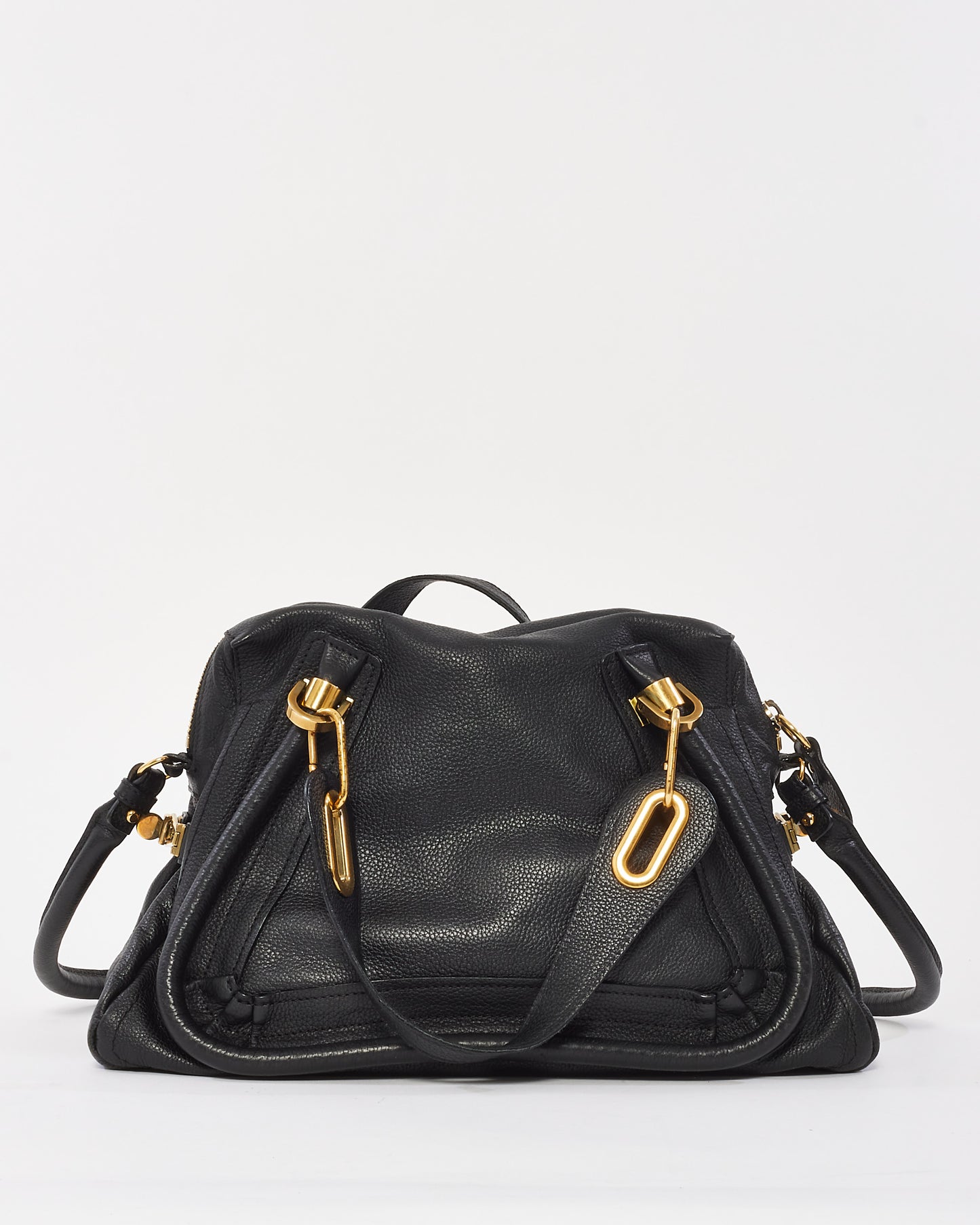 Chloé Black Pebbled Leather Paraty 2Way Bag