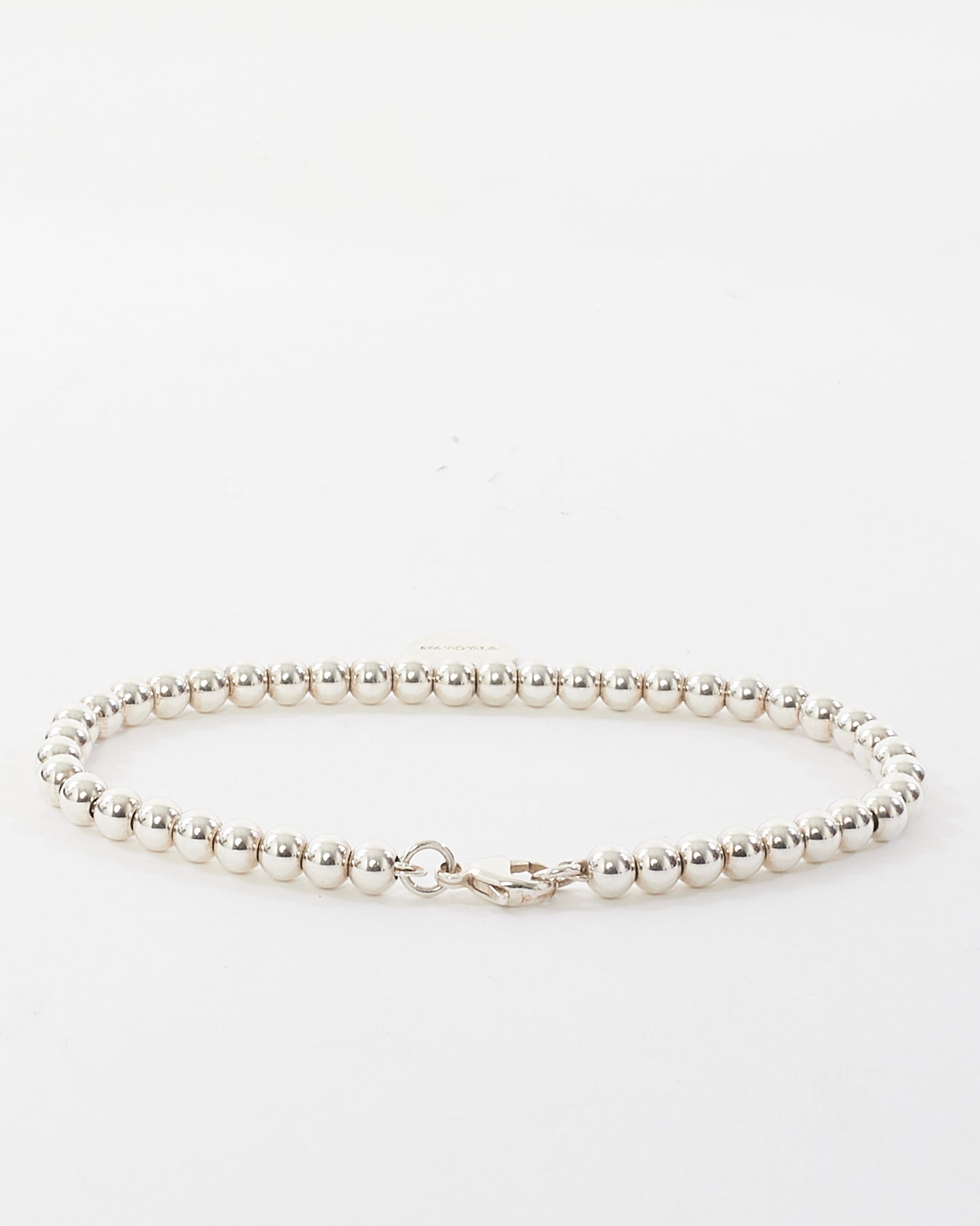 Tiffany & Co. Sterling Silver Heart Charm Beaded Bracelet