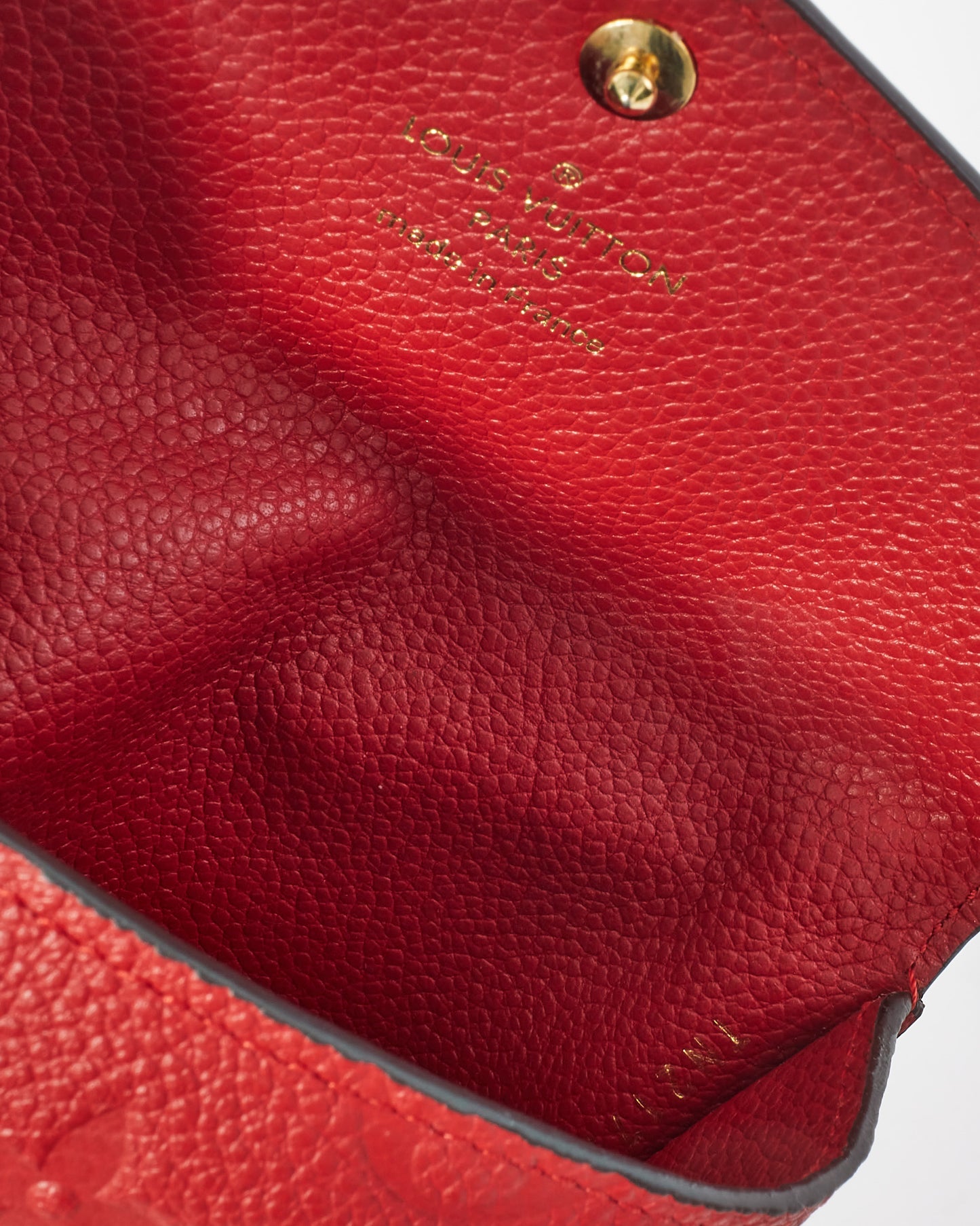 Louis Vuitton Red Monogram Empreinte Leather Key Ring Pouch