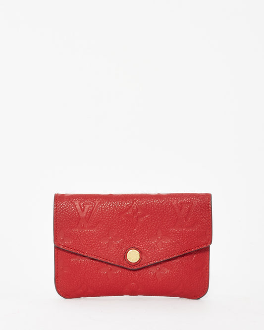 Louis Vuitton Red Monogram Empreinte Leather Key Ring Pouch