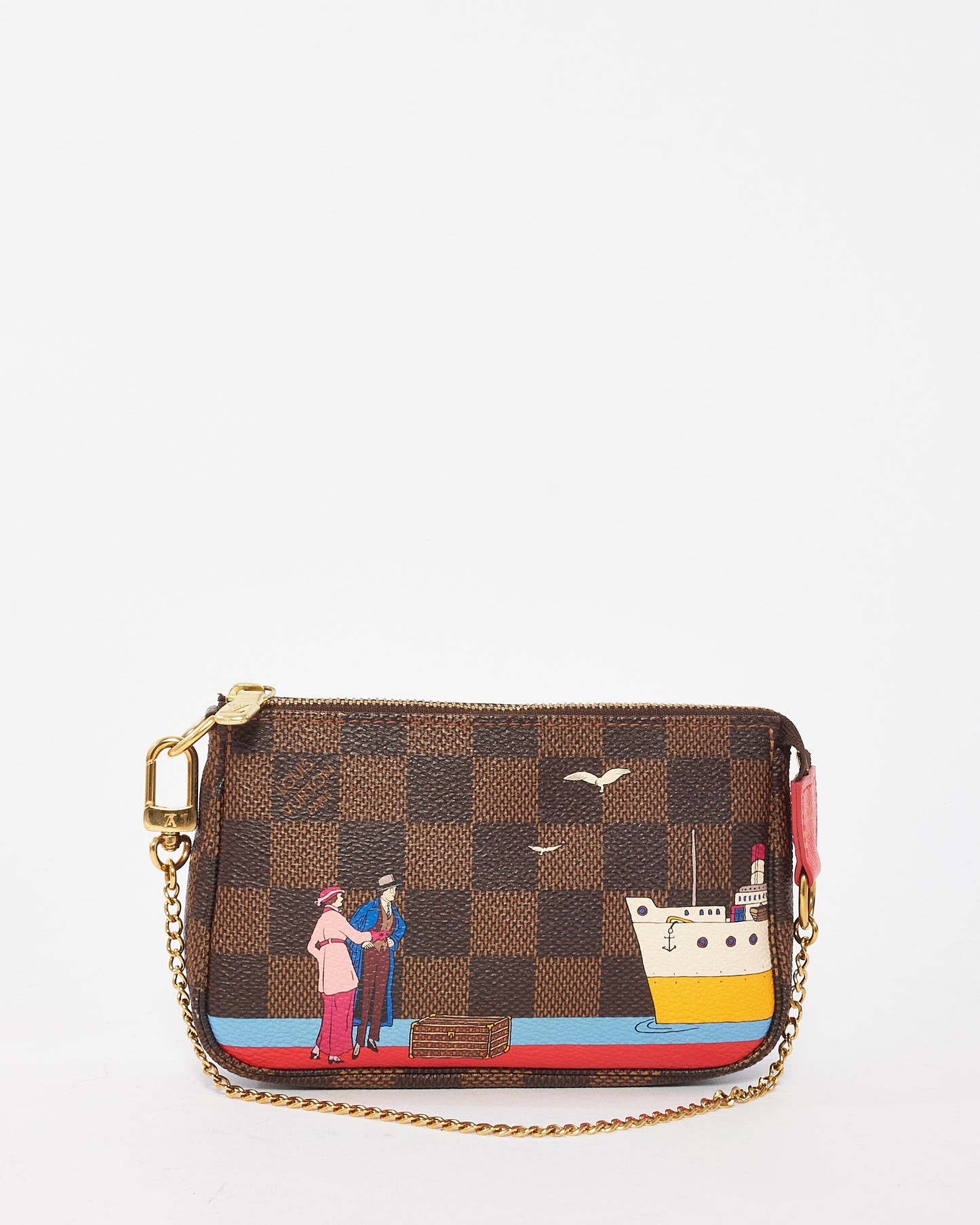 Louis Vuitton Damier Ebene "Illustre Transatlantique" Mini Pochette D'Accessoires