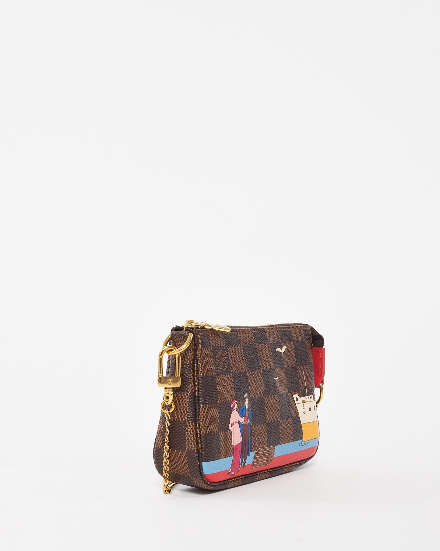 Louis Vuitton Damier Ebene "Illustre Transatlantique" Mini Pochette D'Accessoires