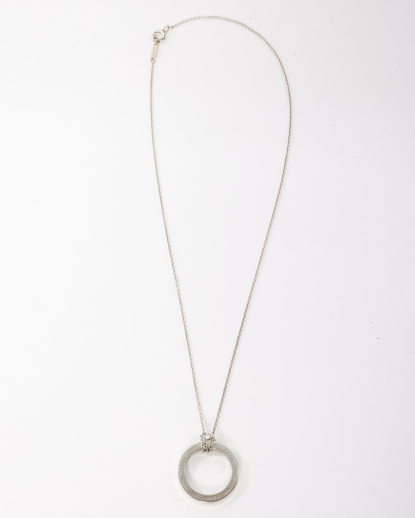 Tiffany & Co. 1837 Silver Ring Pendant Necklace