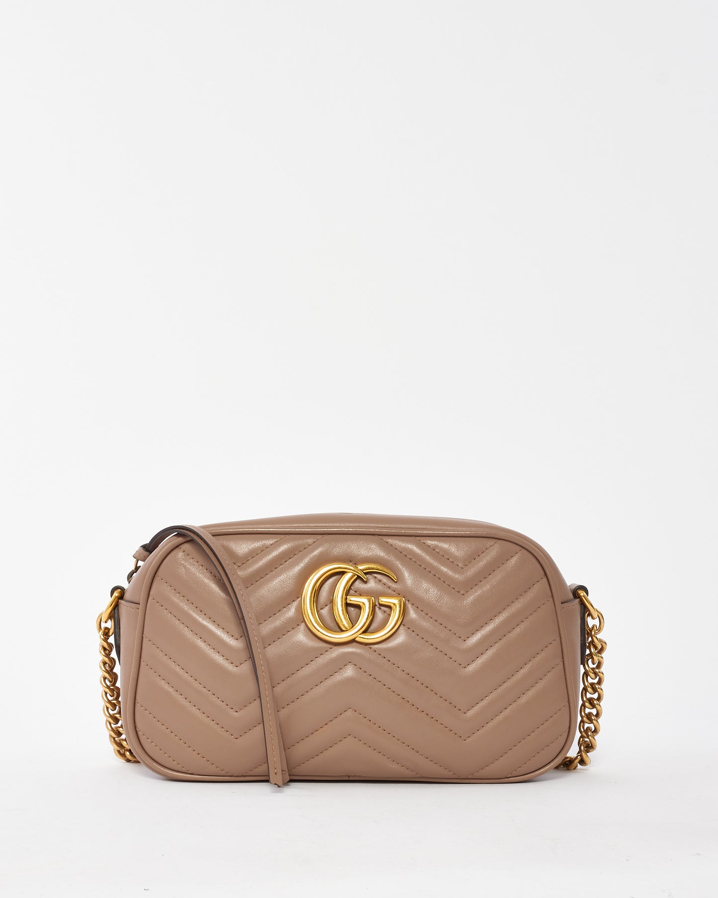 Gucci Dusty Pink Matlassée Leather Small Marmont Camera Bag