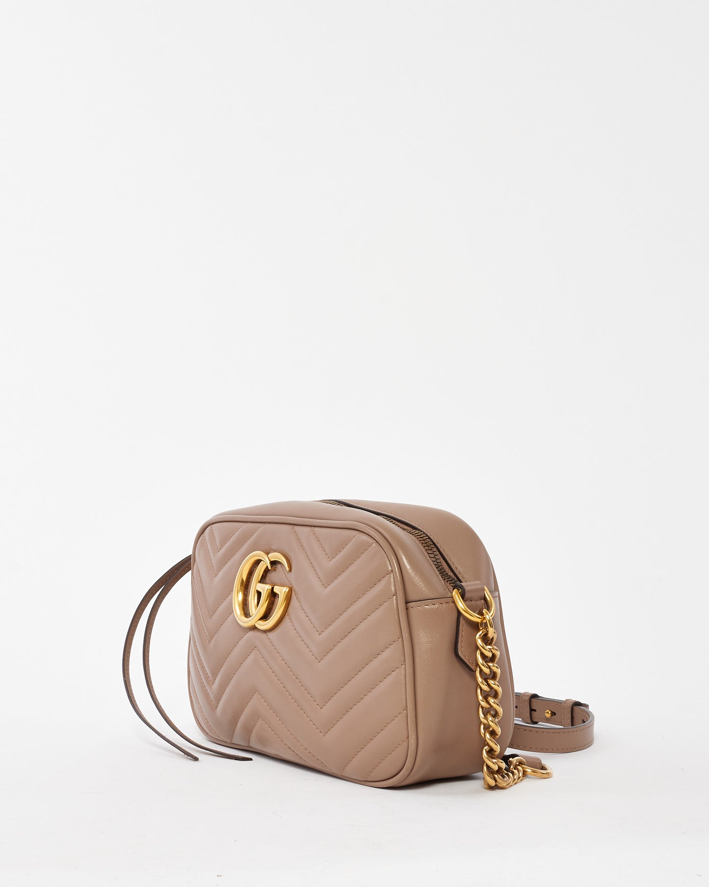 Gucci Dusty Pink Matlassée Leather Small Marmont Camera Bag