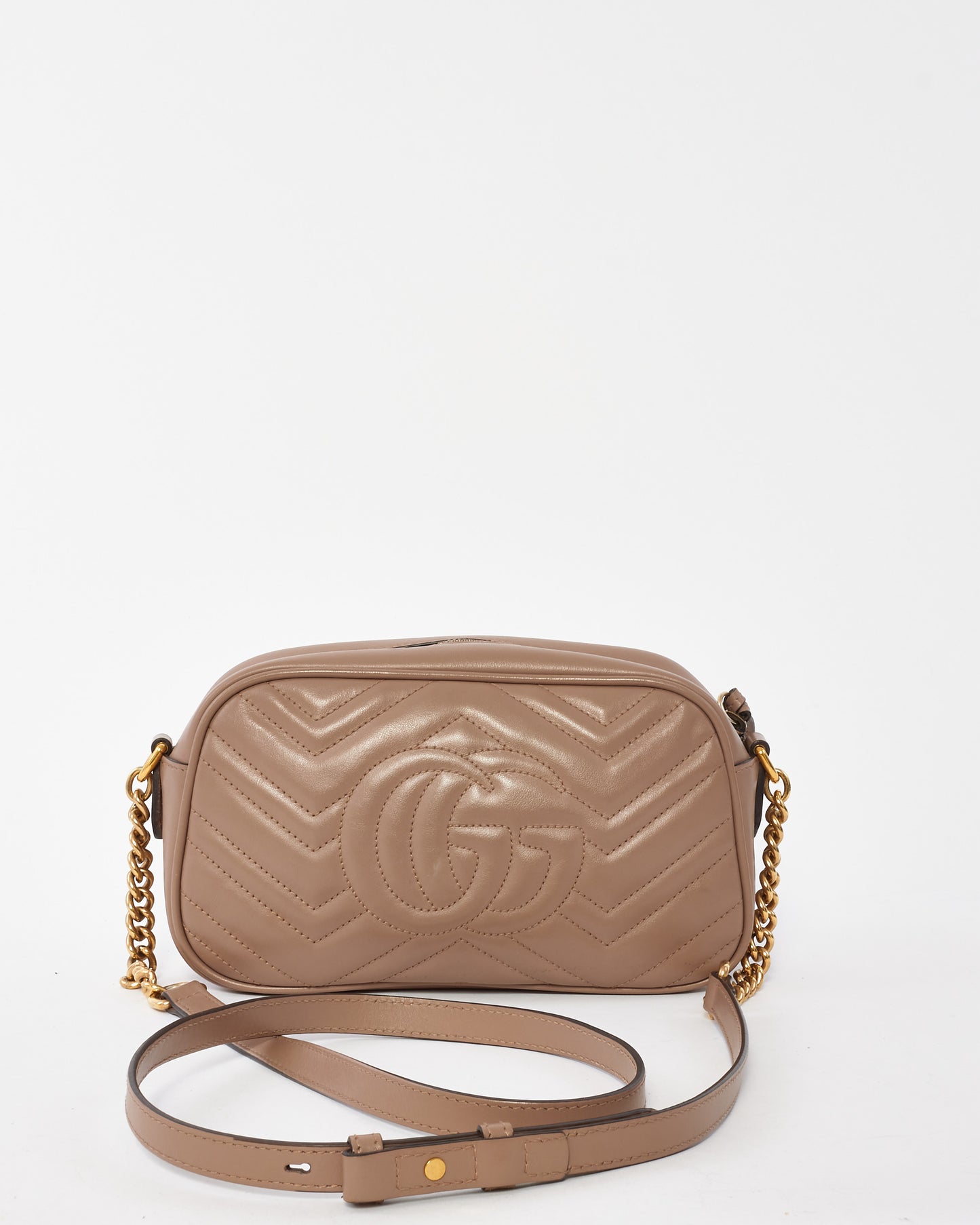 Gucci Dusty Pink Matlassée Leather Small Marmont Camera Bag