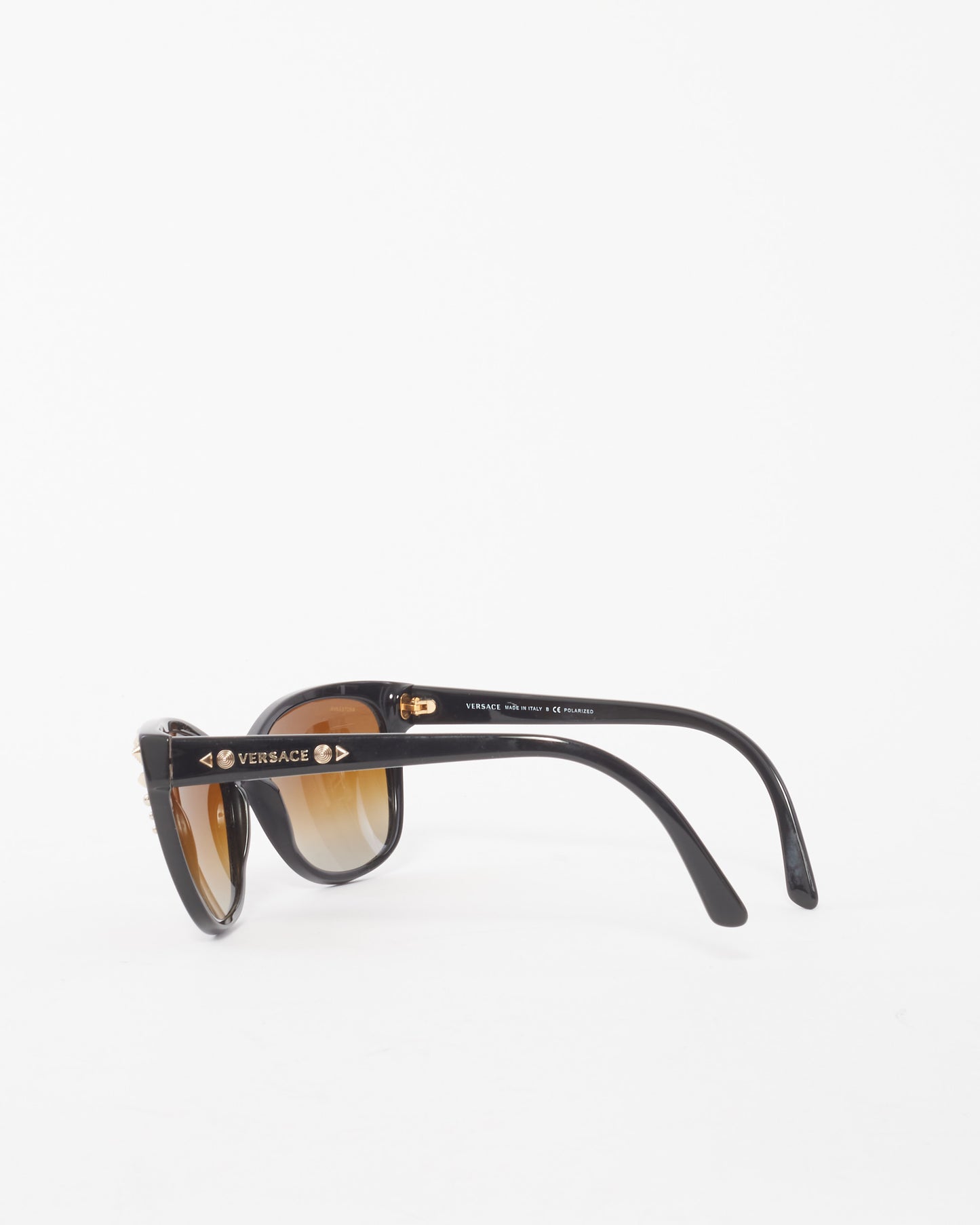 Versace Black Acetate Gold Stud 4270 Cat Eye Sunglasses