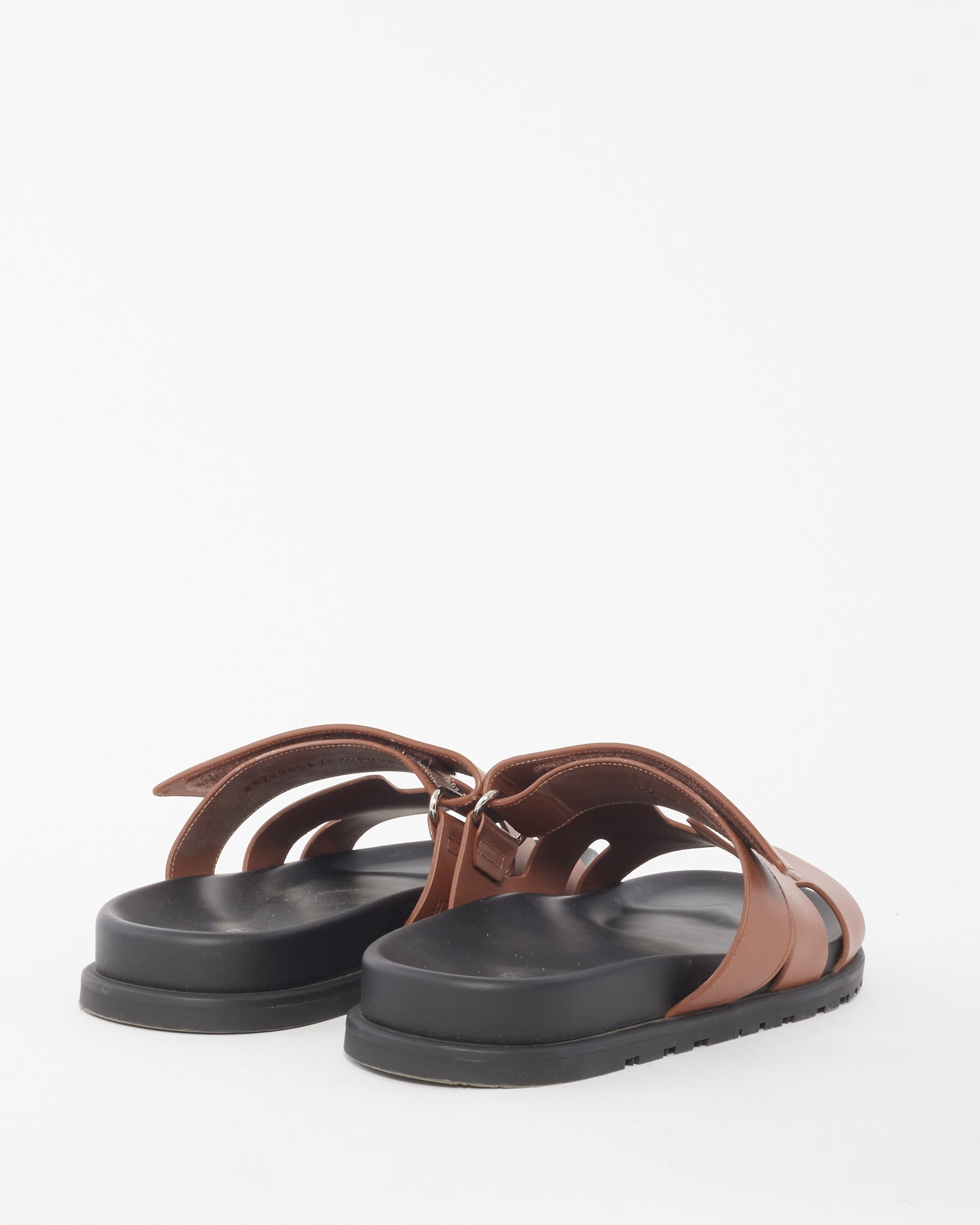 Hermès Gold Leather Chypre Sandals - 42