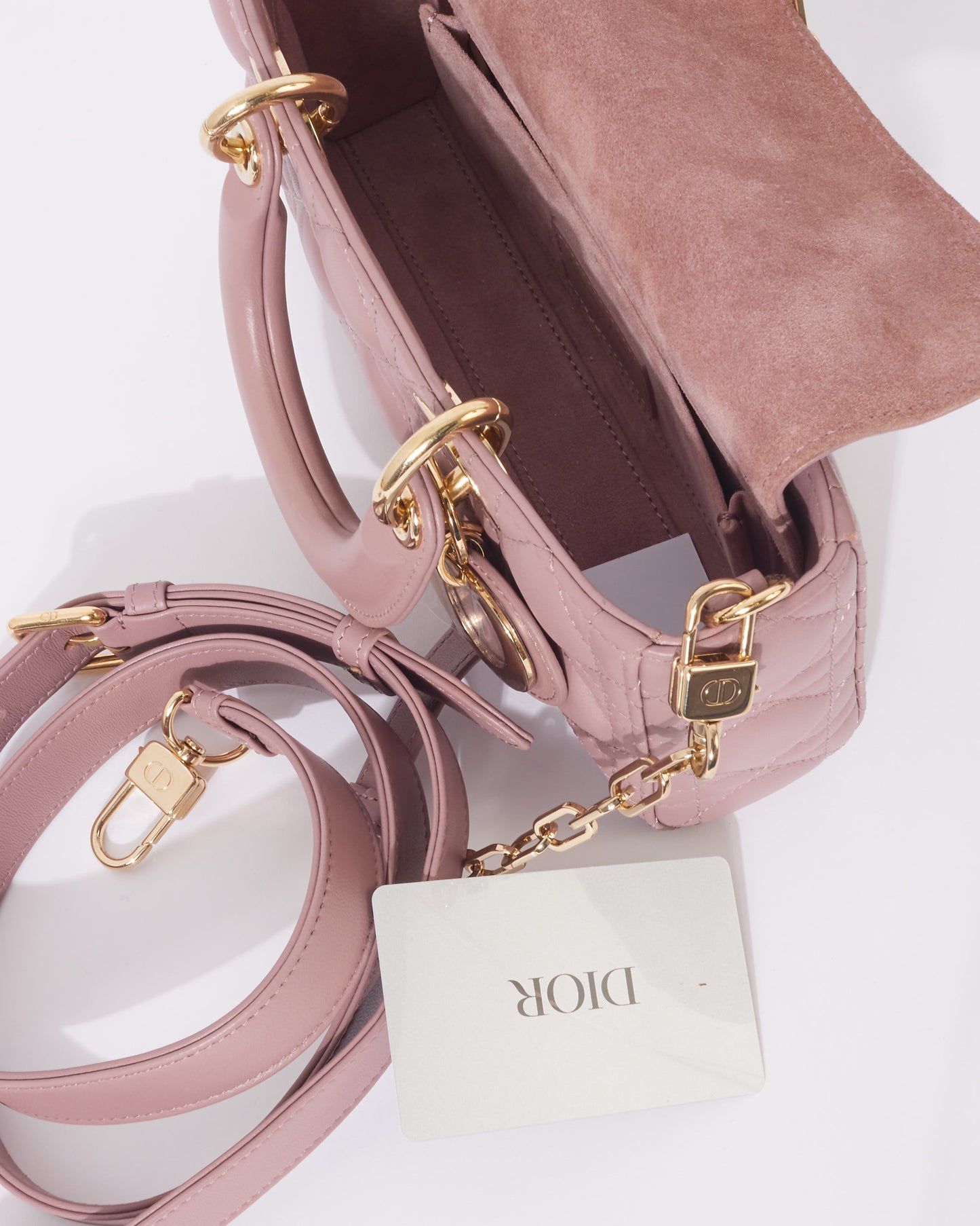 Dior Blush Pink Lambskin Cannage Leather Small D-Joy Bag