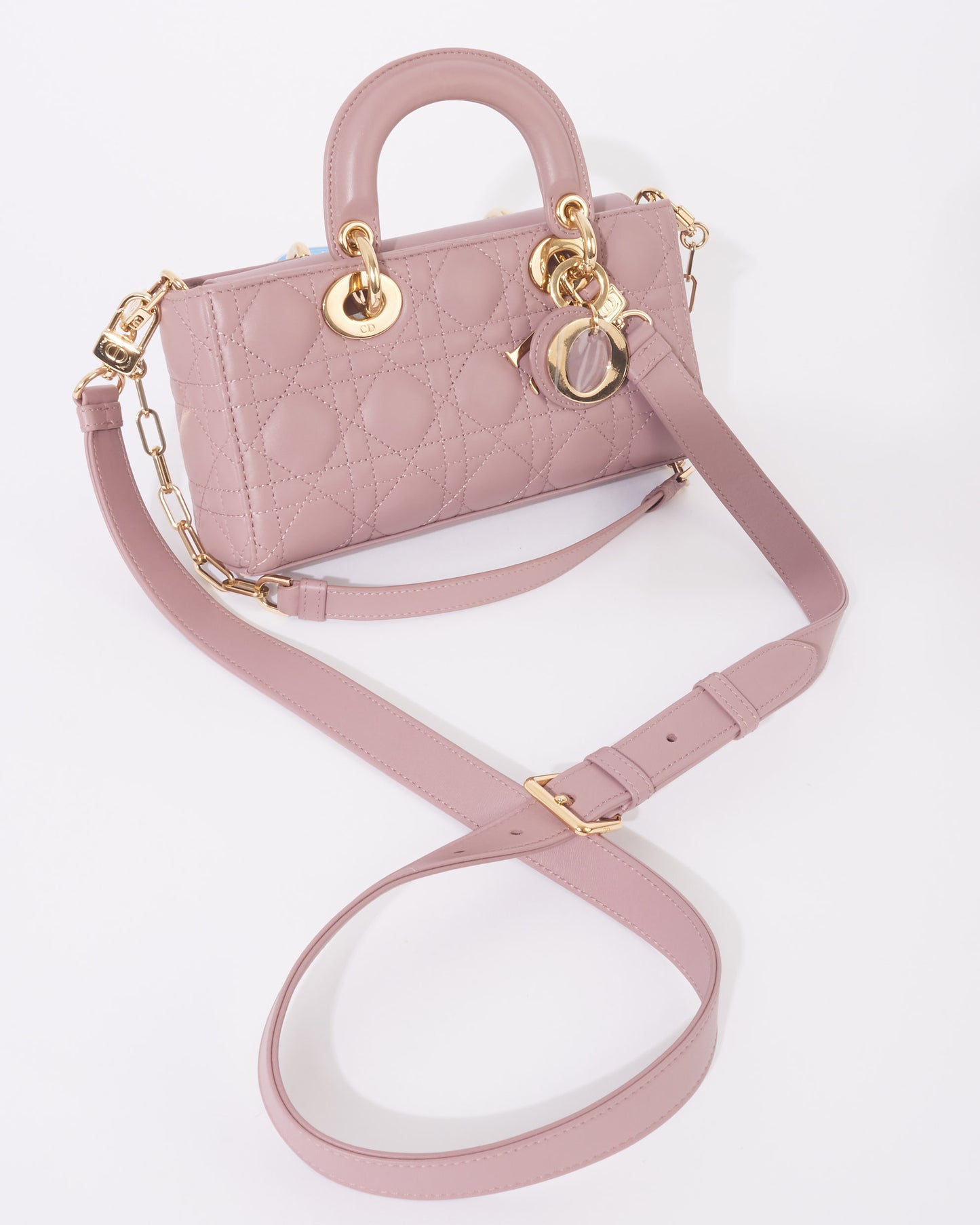 Dior Blush Pink Lambskin Cannage Leather Small D-Joy Bag