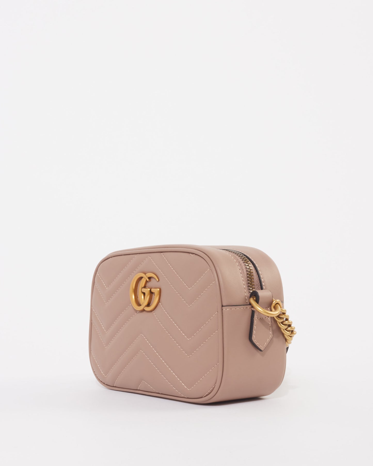 Gucci Blush Leather Marmont Mini Leather Camera Bag